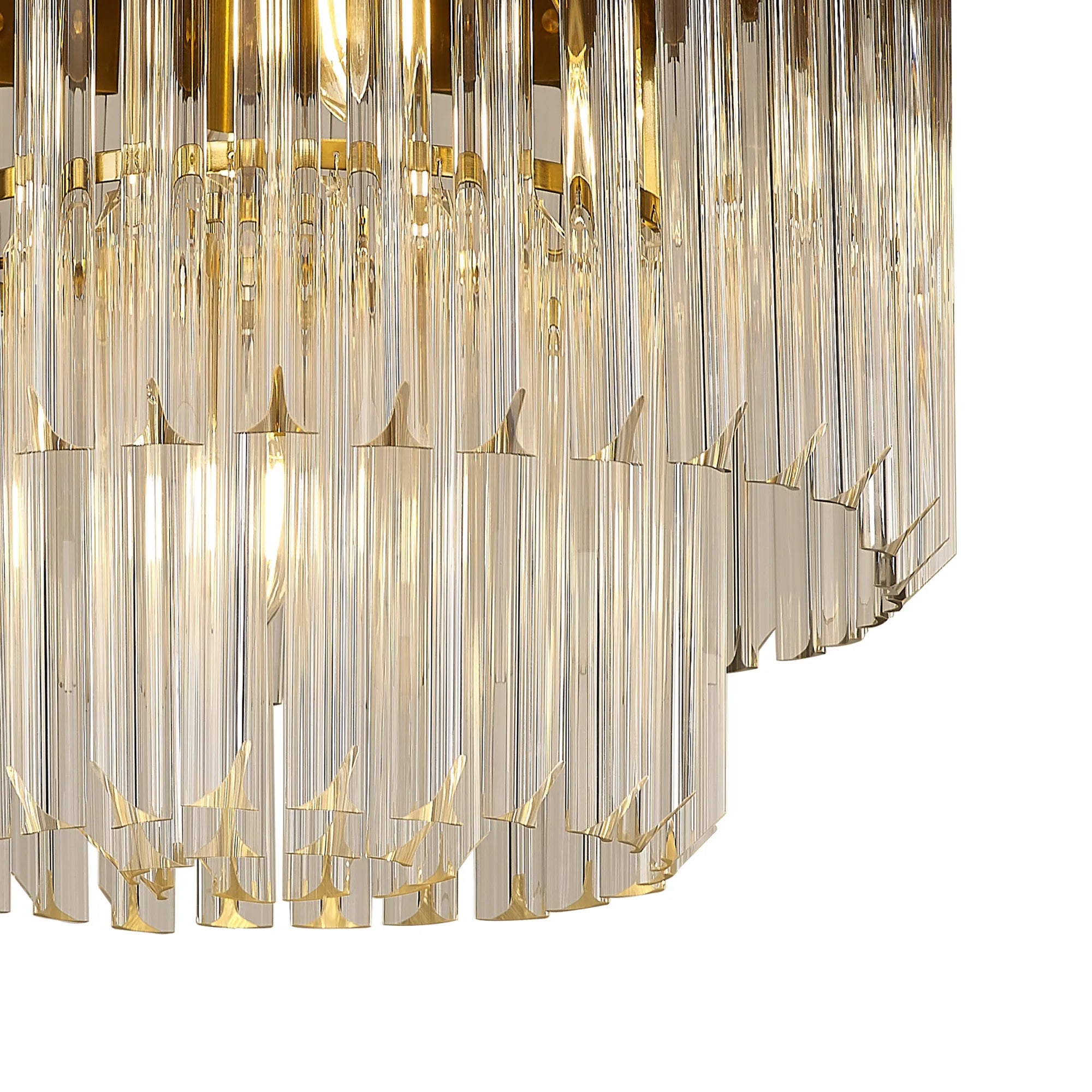 Cedar 45cm Flush Ceiling Round 5 Light - Brass & Clear