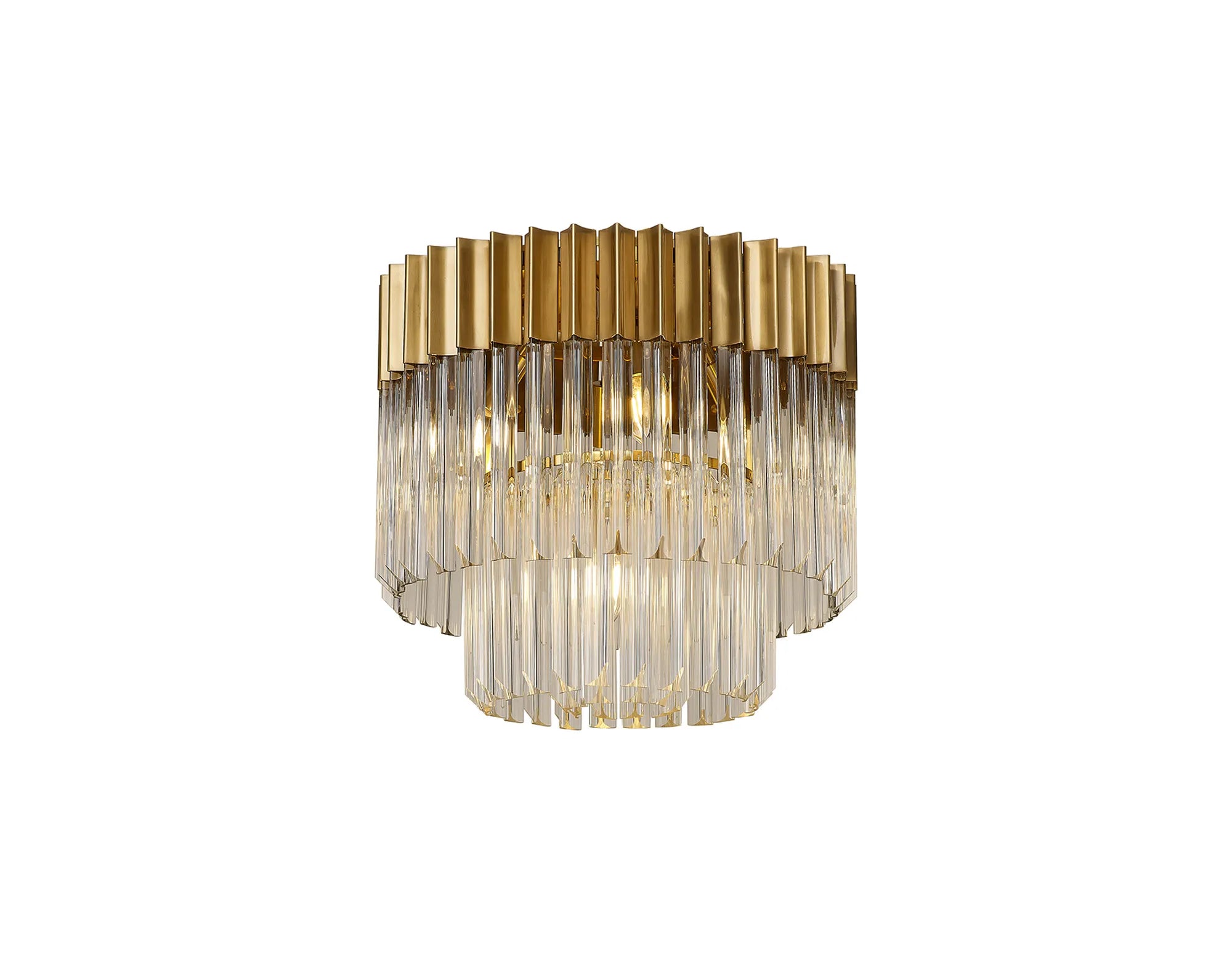 Cedar 45cm Flush Ceiling Round 5 Light - Brass & Clear