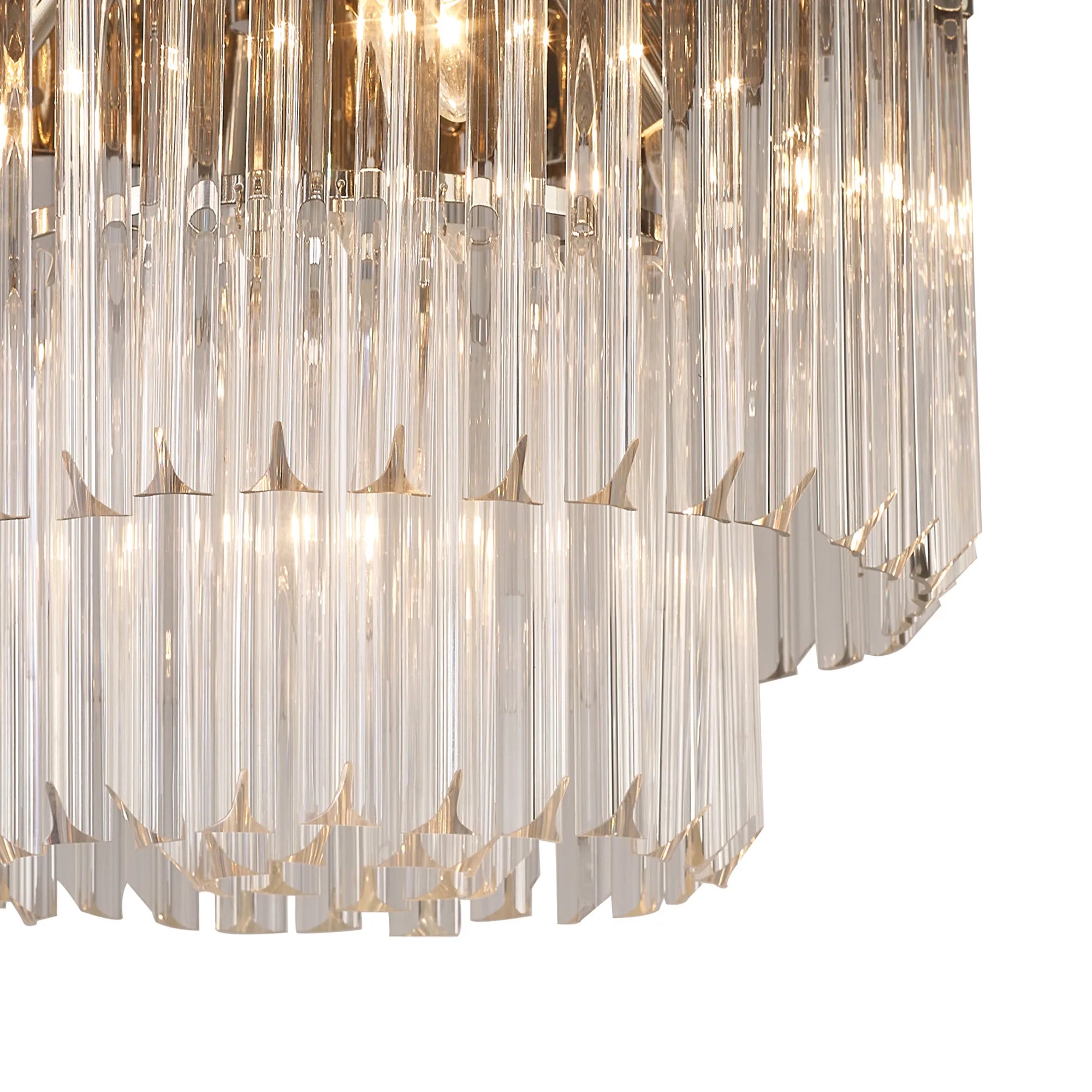 Cedar 45cm Flush Ceiling Round 5 Light - Polished Nickel & Clear