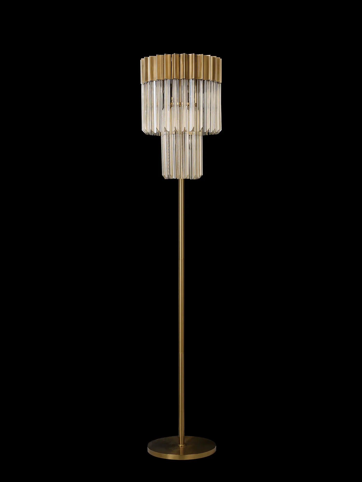 Cedar 168cm Floor Lamp 5 Light - Brass & Cognac