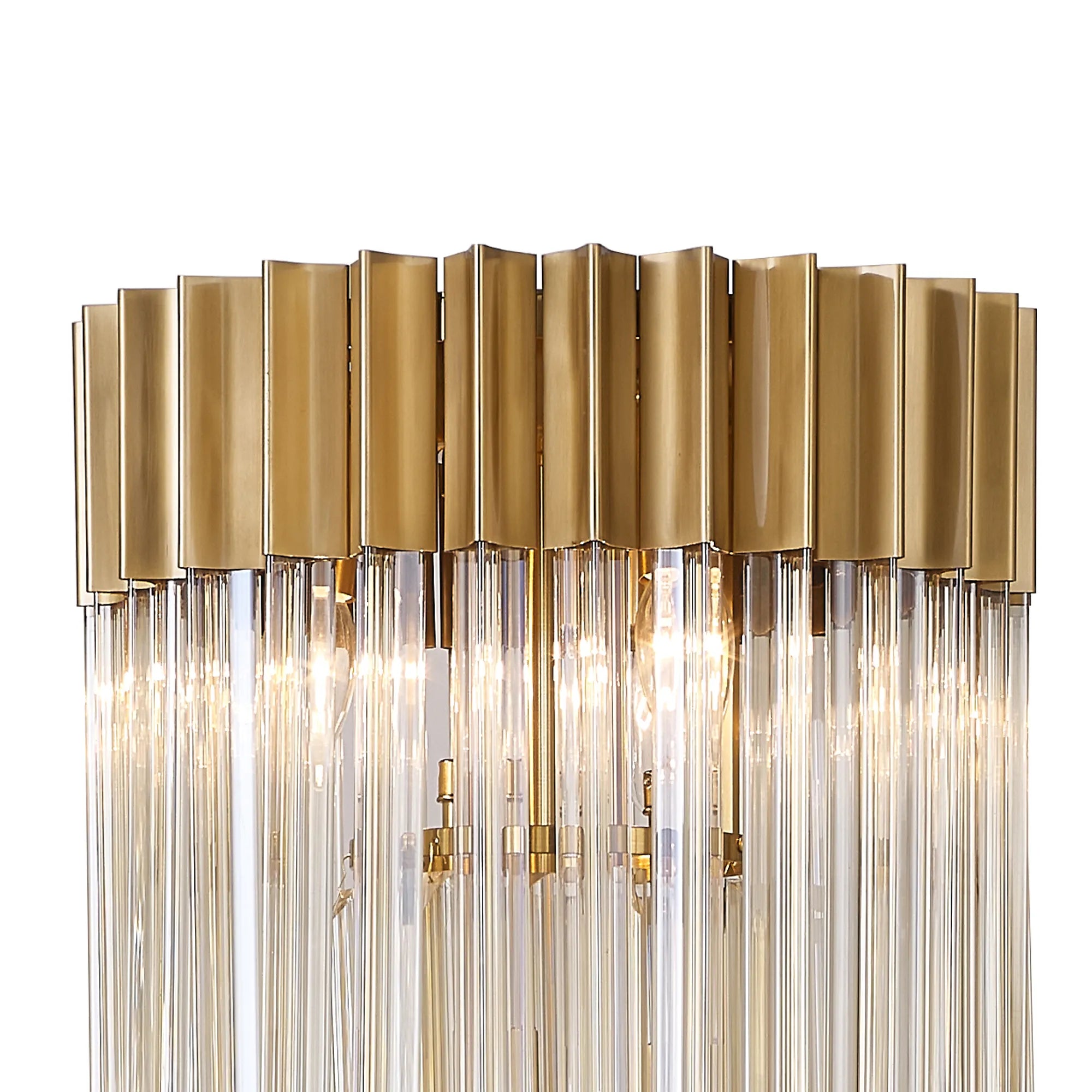 Cedar 168cm Floor Lamp 5 Light - Brass & Cognac