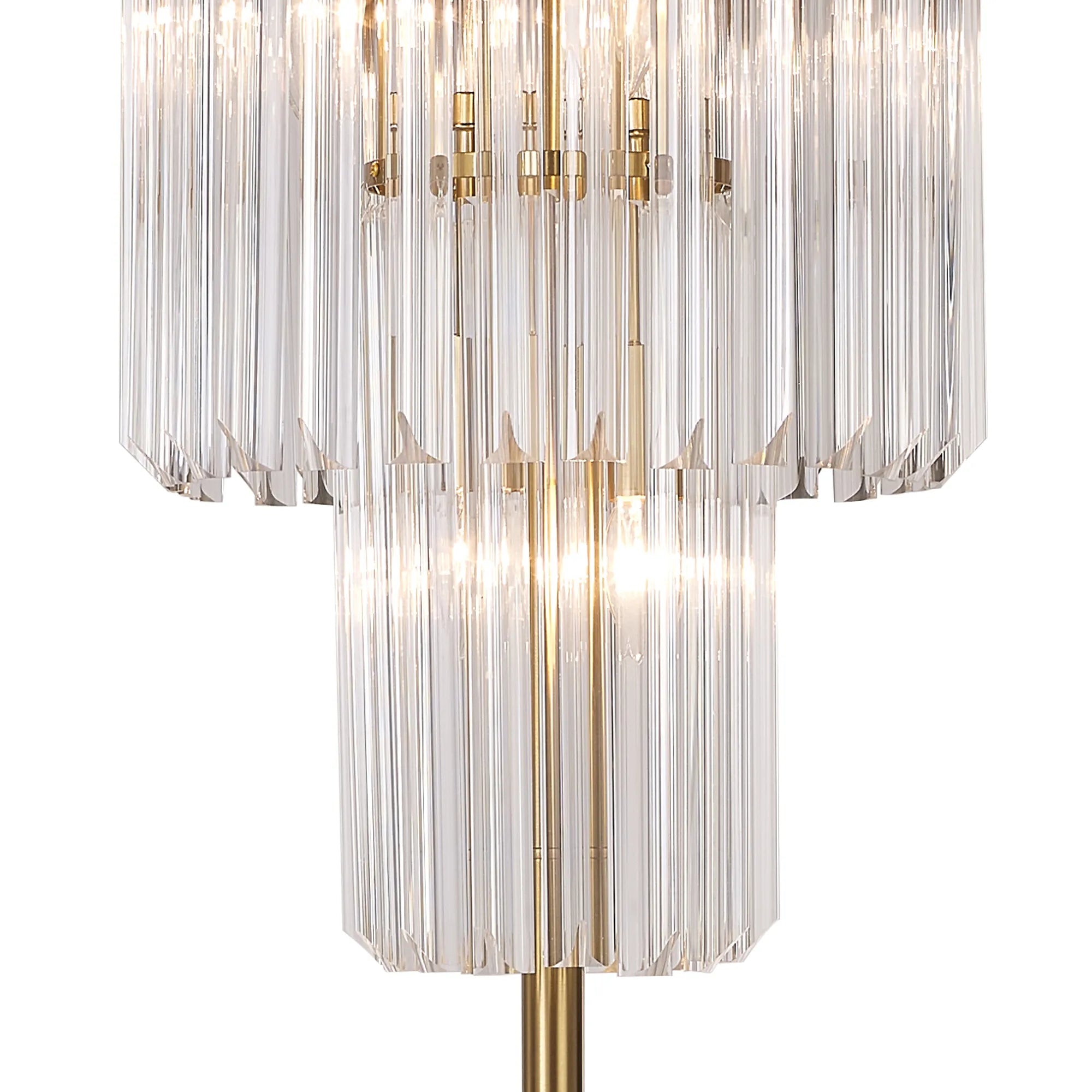 Cedar 168cm Floor Lamp 5 Light - Brass & Clear