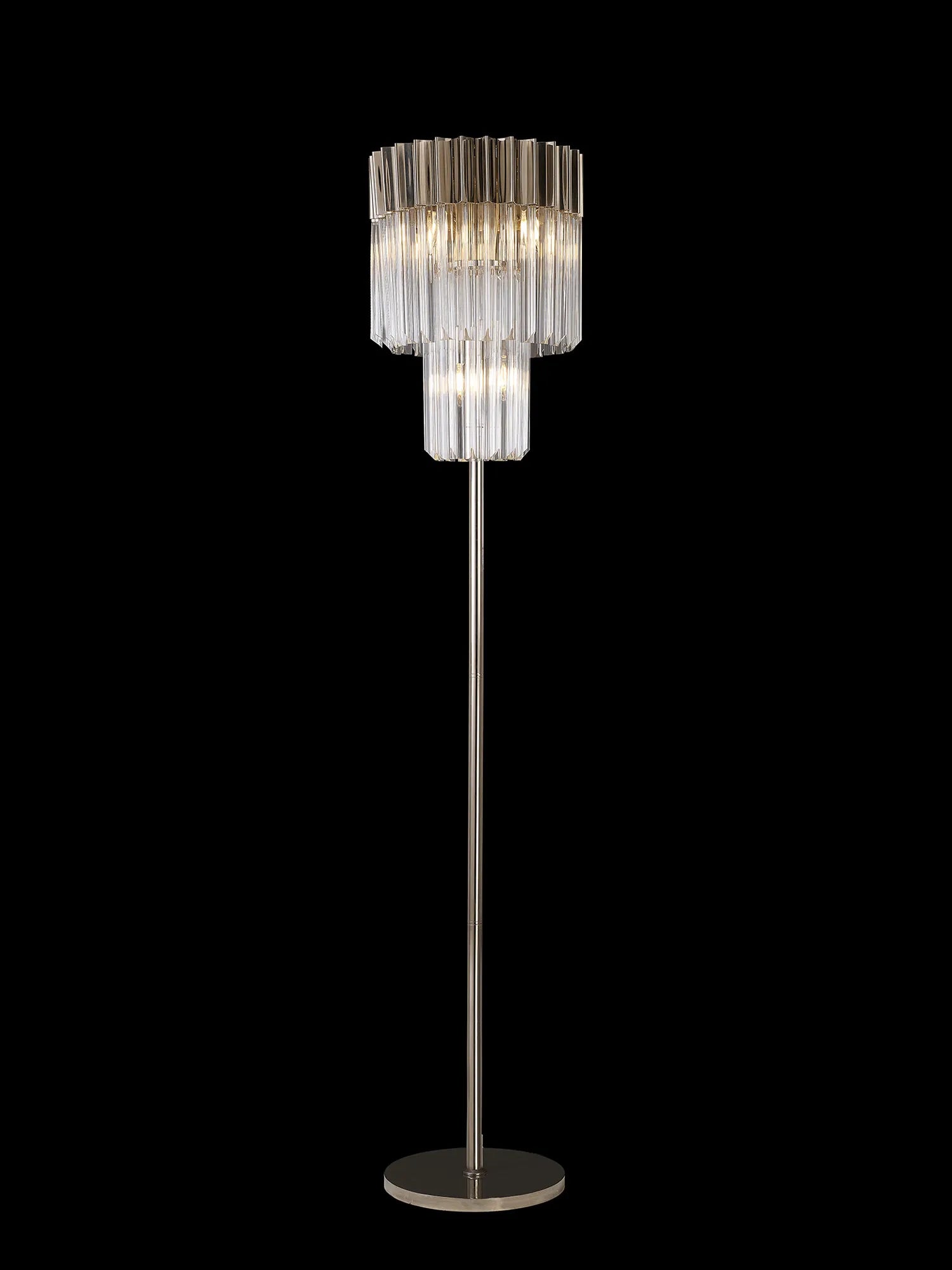 Cedar 168cm Floor Lamp 5 Light - Polished Nickel & Clear