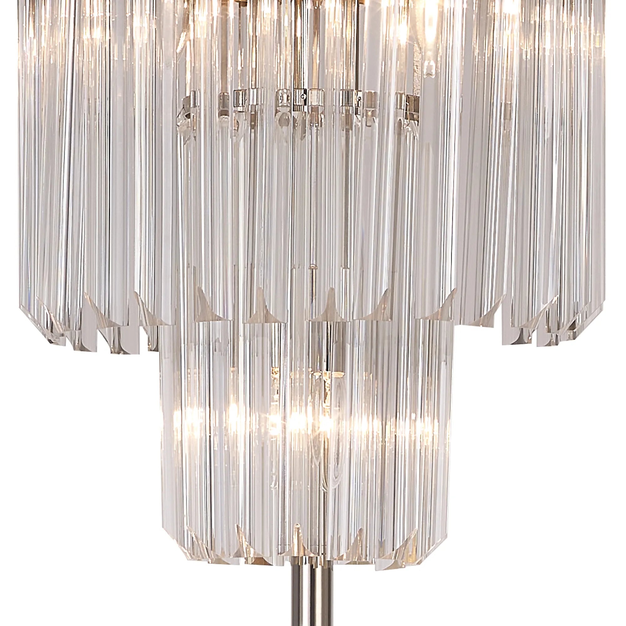 Cedar 168cm Floor Lamp 5 Light - Polished Nickel & Clear
