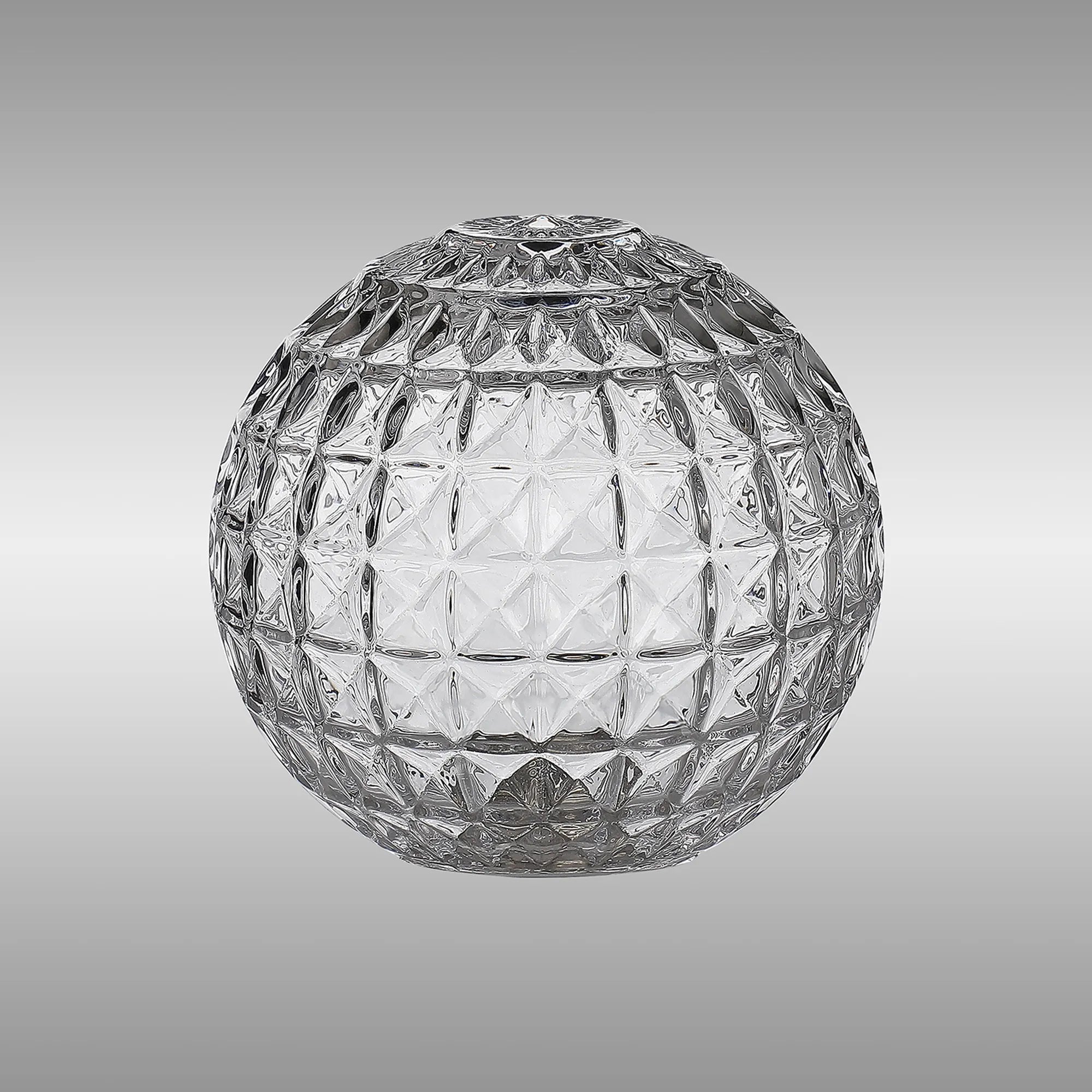 Dene 12cm Cross Pattern Round Glass Shade (E) Clear