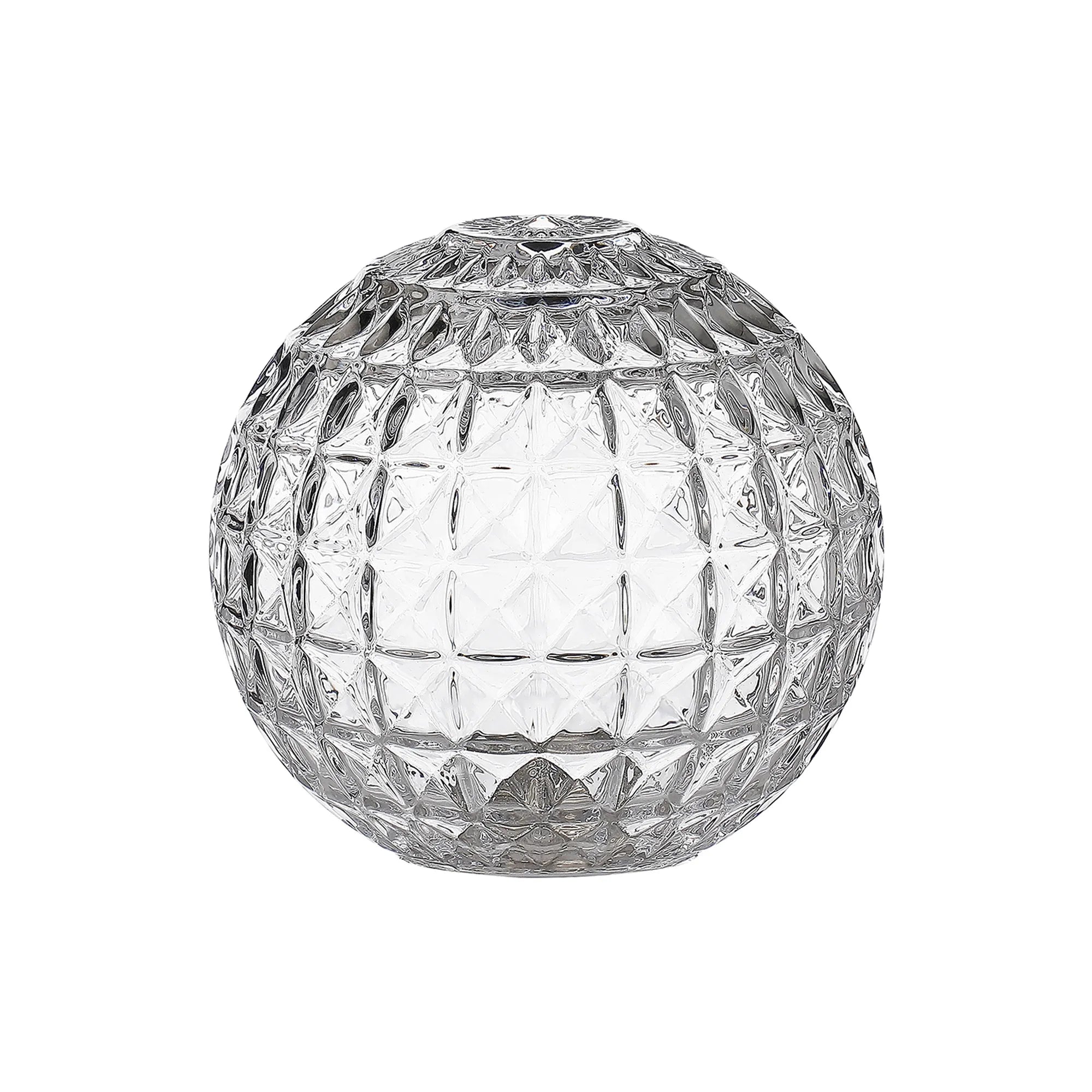 Dene 12cm Cross Pattern Round Glass Shade (E) Clear