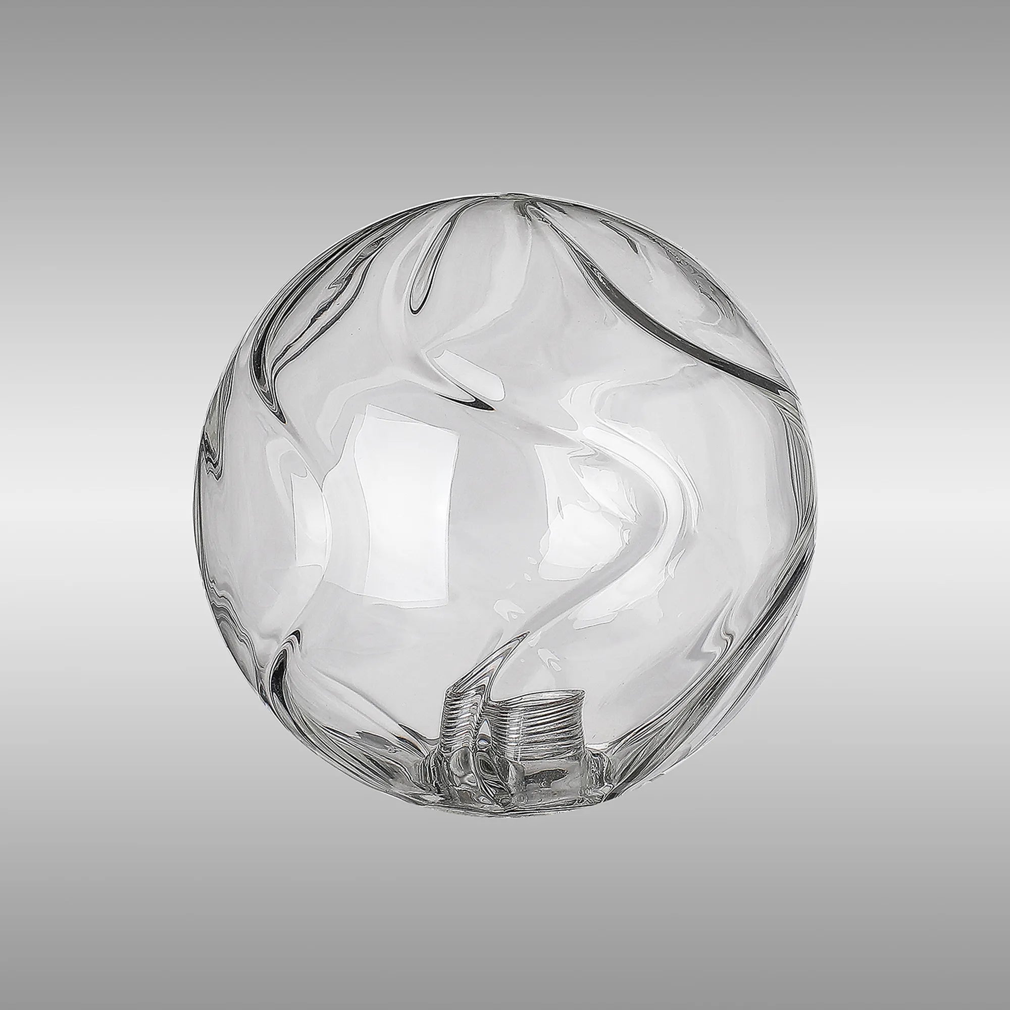 Dene 12cm Waved Round Glass Shade (G) Clear