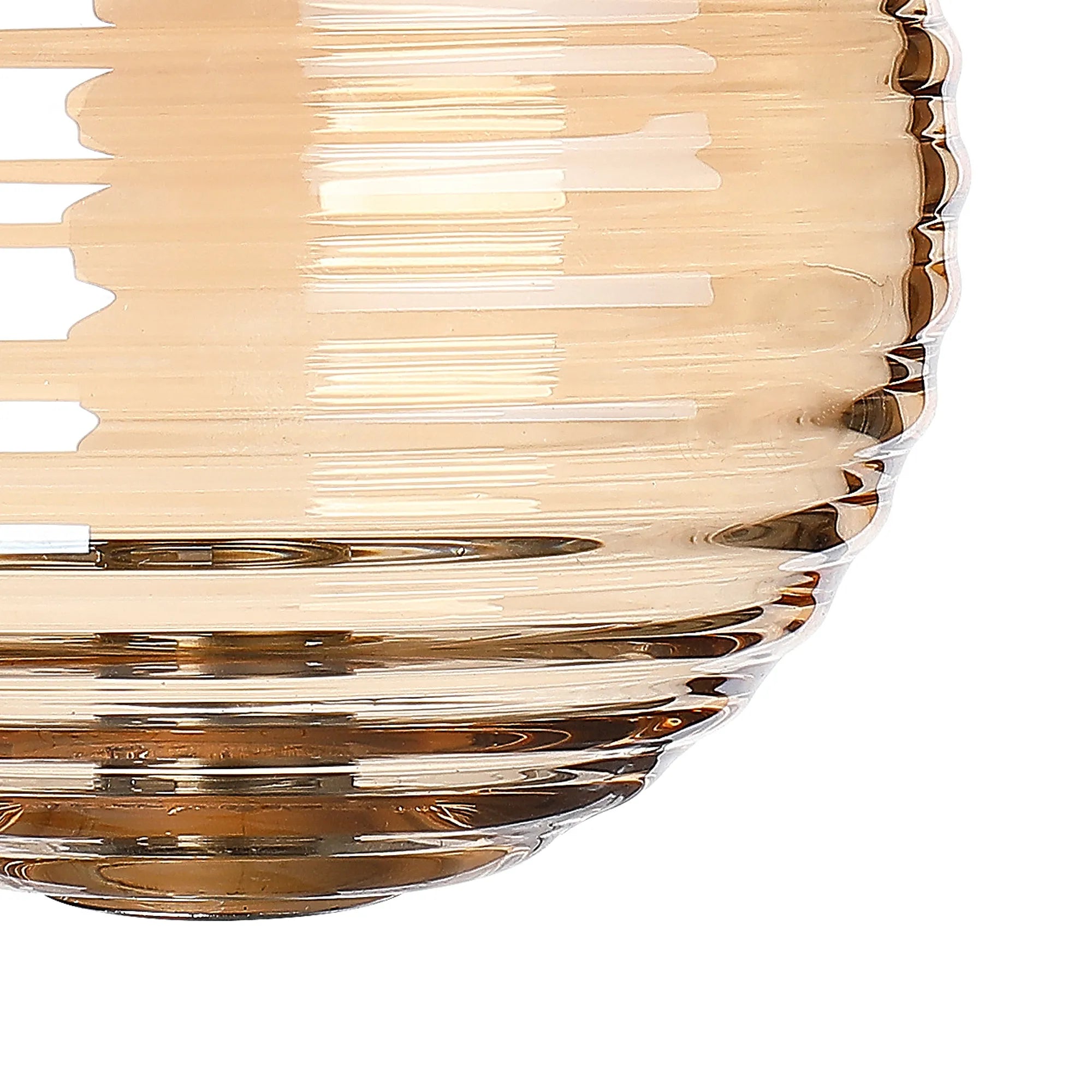 Dene 12cm Ribbed Round Glass Shade (B) Amber