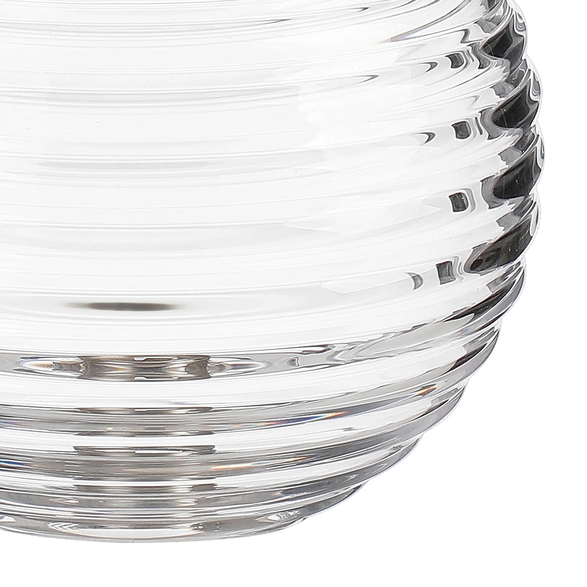 Dene 12cm Ribbed Round Glass Shade (B) Clear