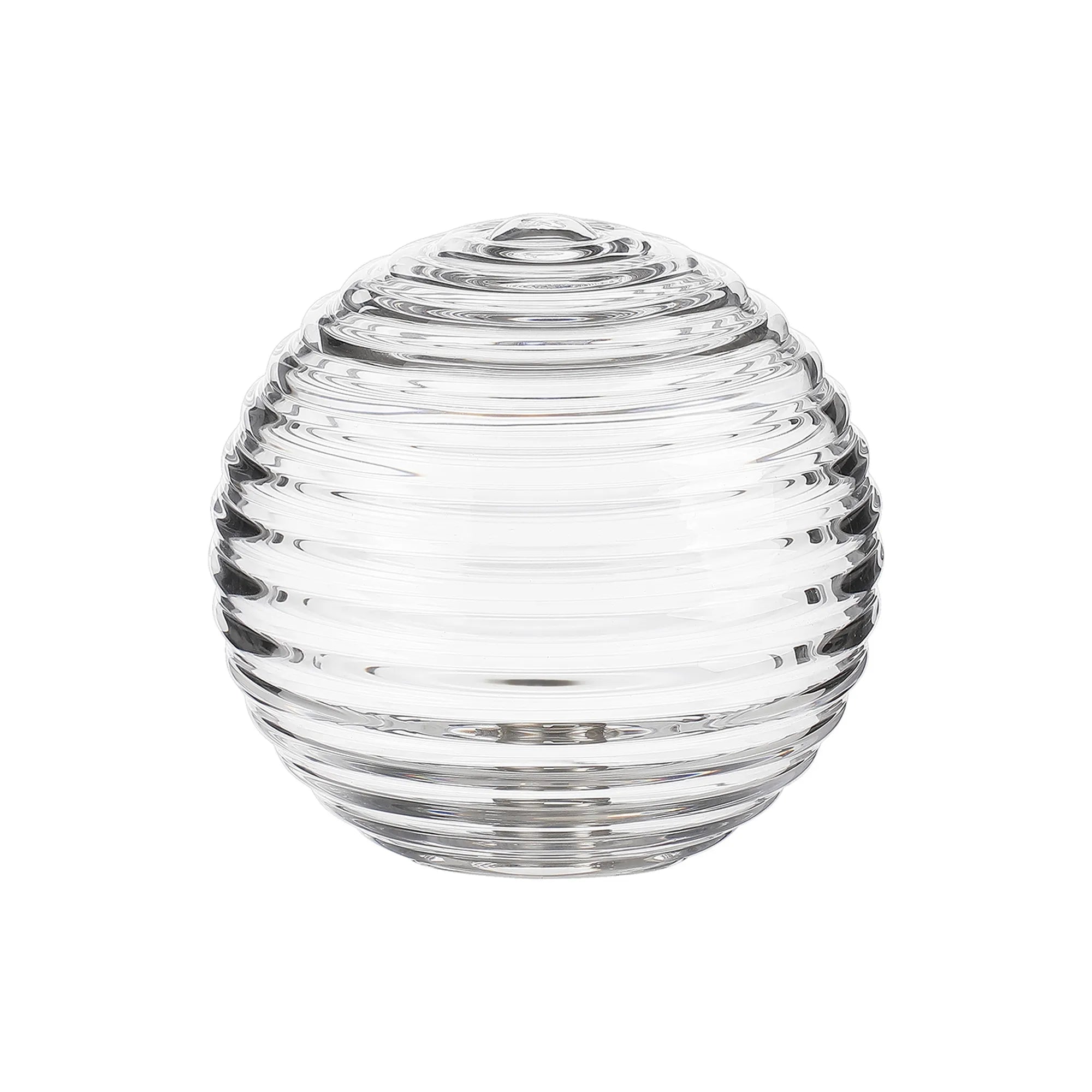 Dene 12cm Ribbed Round Glass Shade (B) Clear