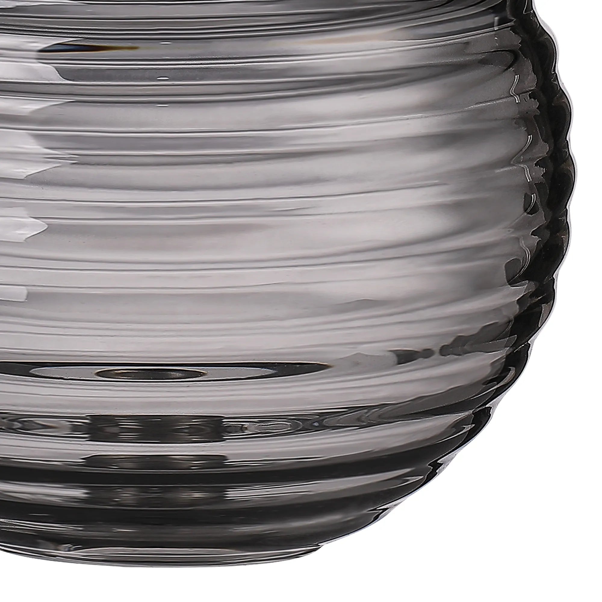 Dene 12cm Ribbed Round Glass Shade (B) Smoke