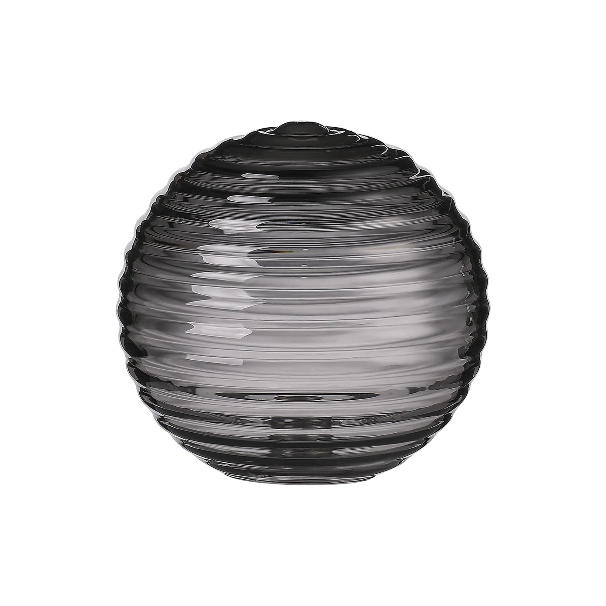 Dene 12cm Ribbed Round Glass Shade (B) Smoke