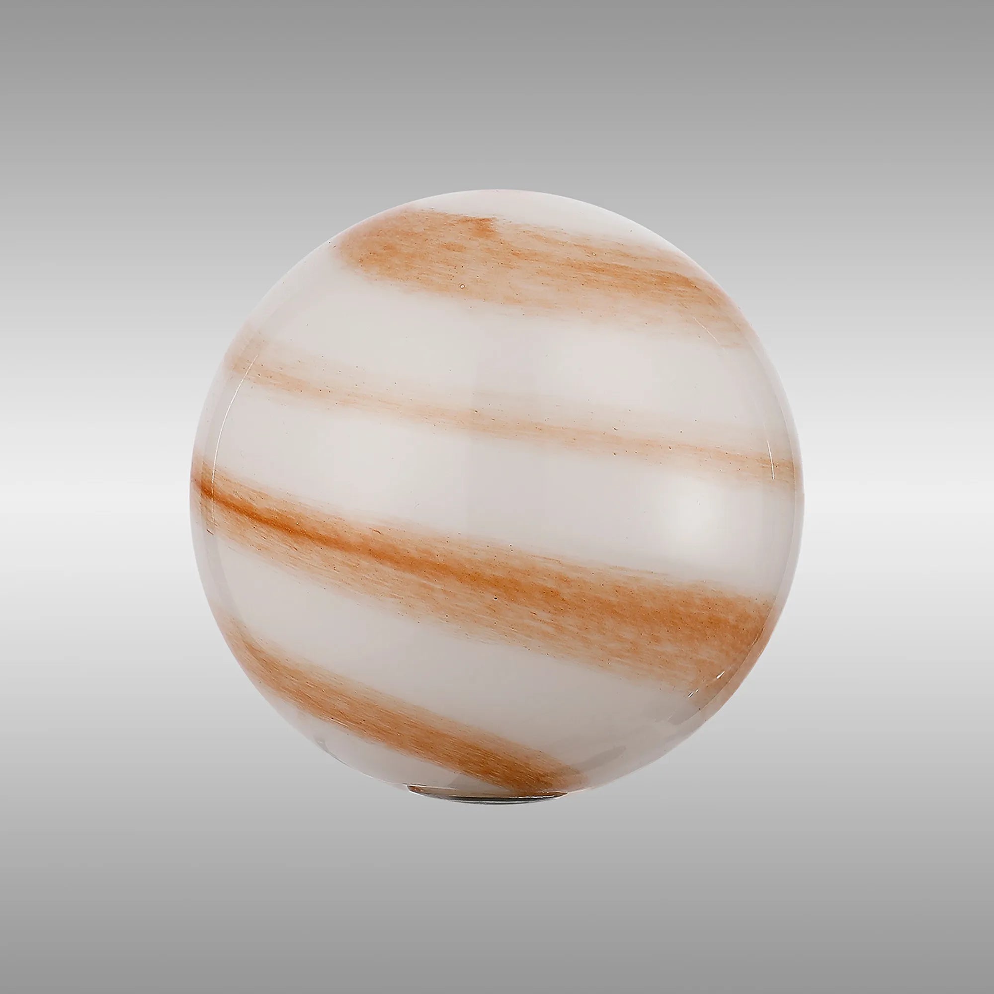 Dene 12cm Round Marble Effect Glass Shade (C) White & Brown