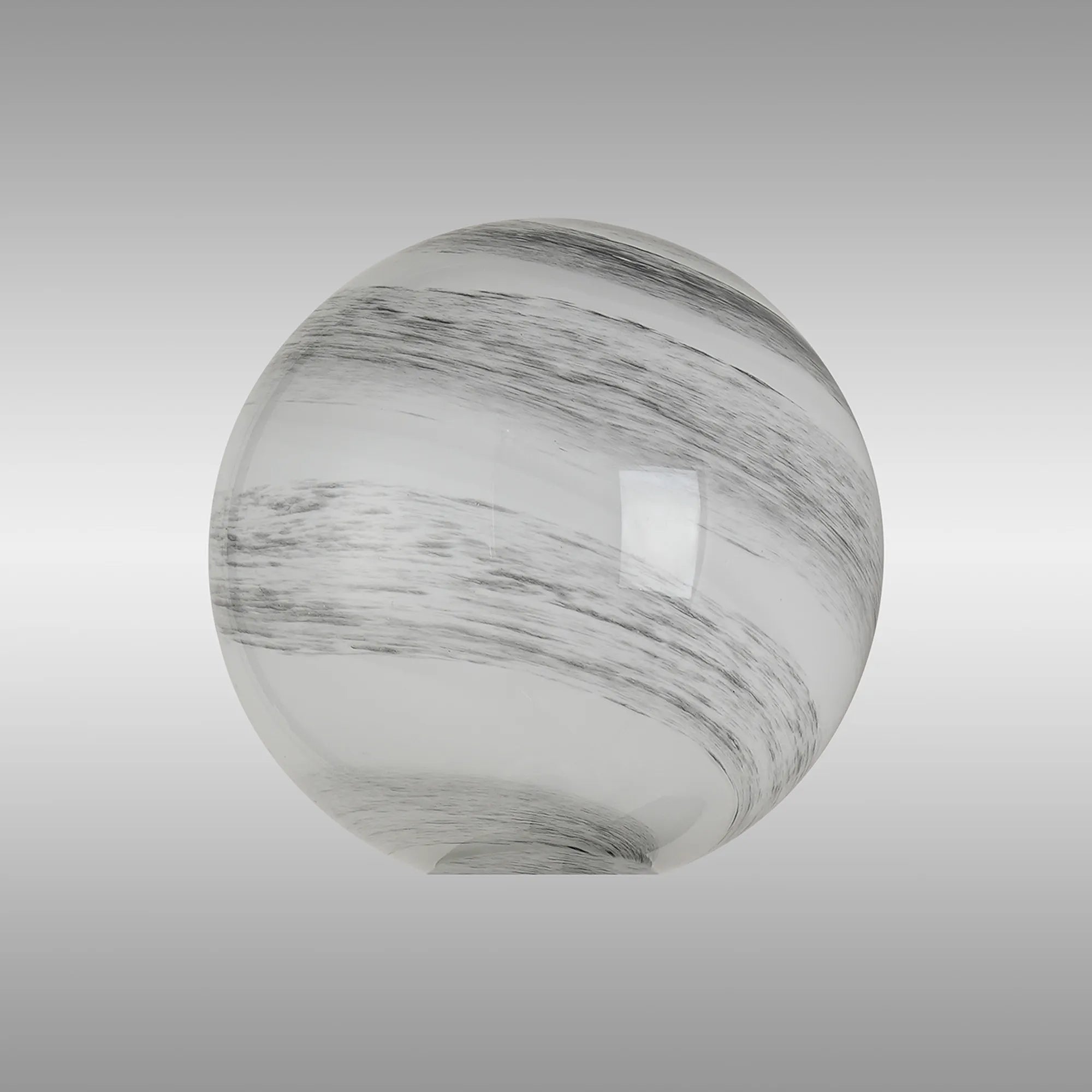 Dene 12cm Round Marble Effect Glass Shade (C) White & Grey