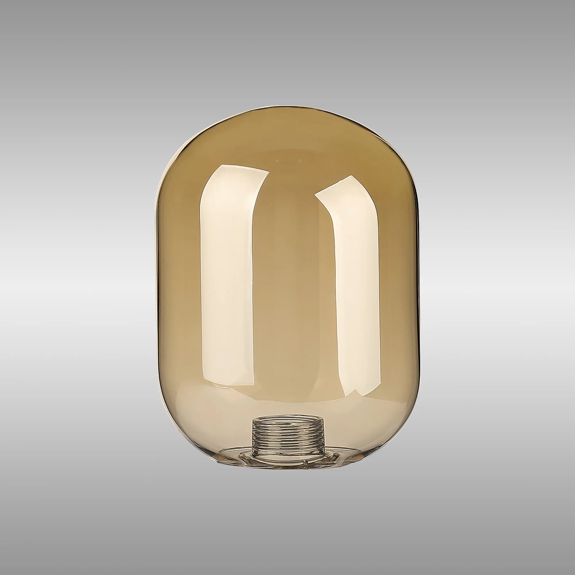 Dene 9x12.5cm Smooth Tubular Glass Shade (D) Amber Plated