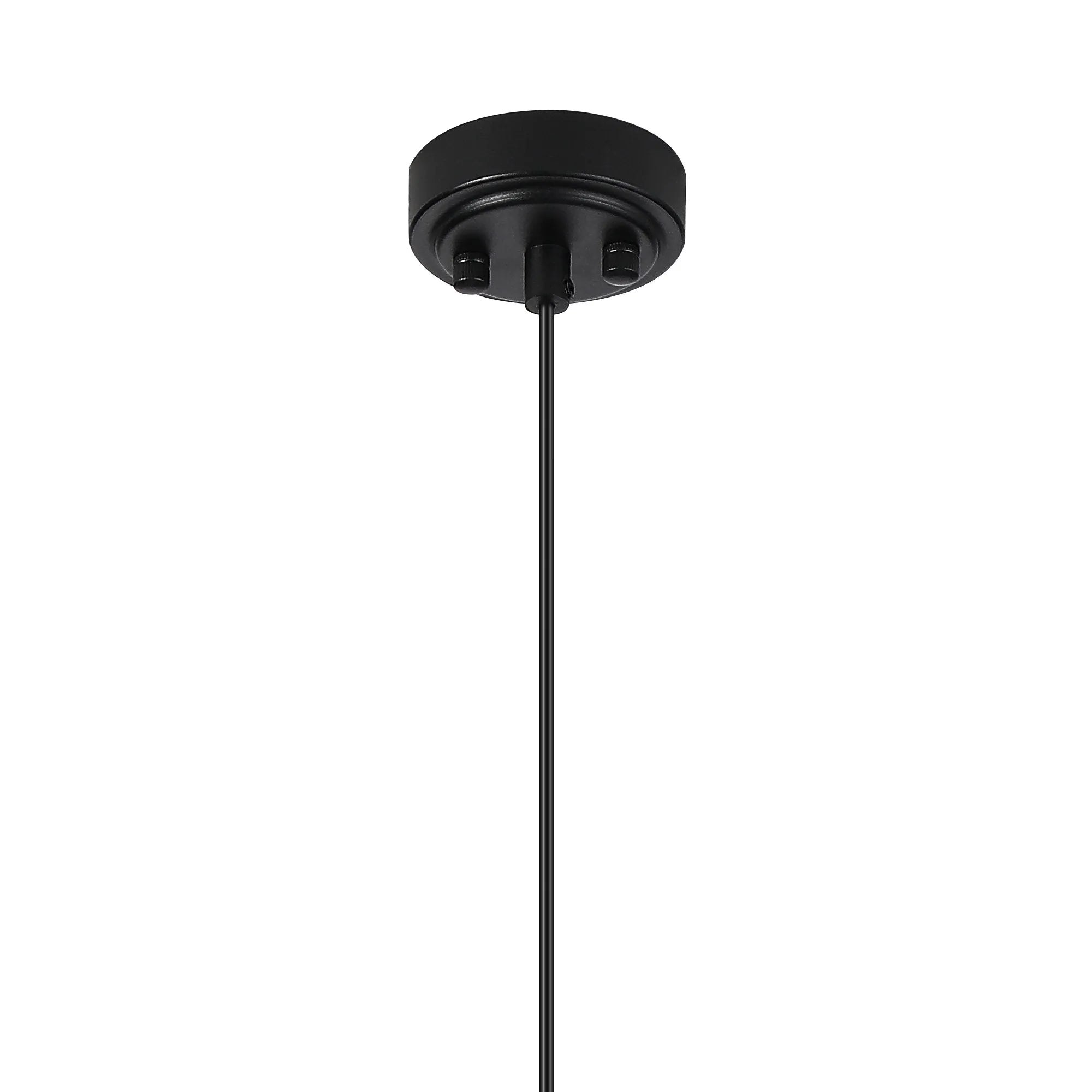 Dene Pendant 1 Light - IP44 Satin Black & Amber Smooth Round Glass