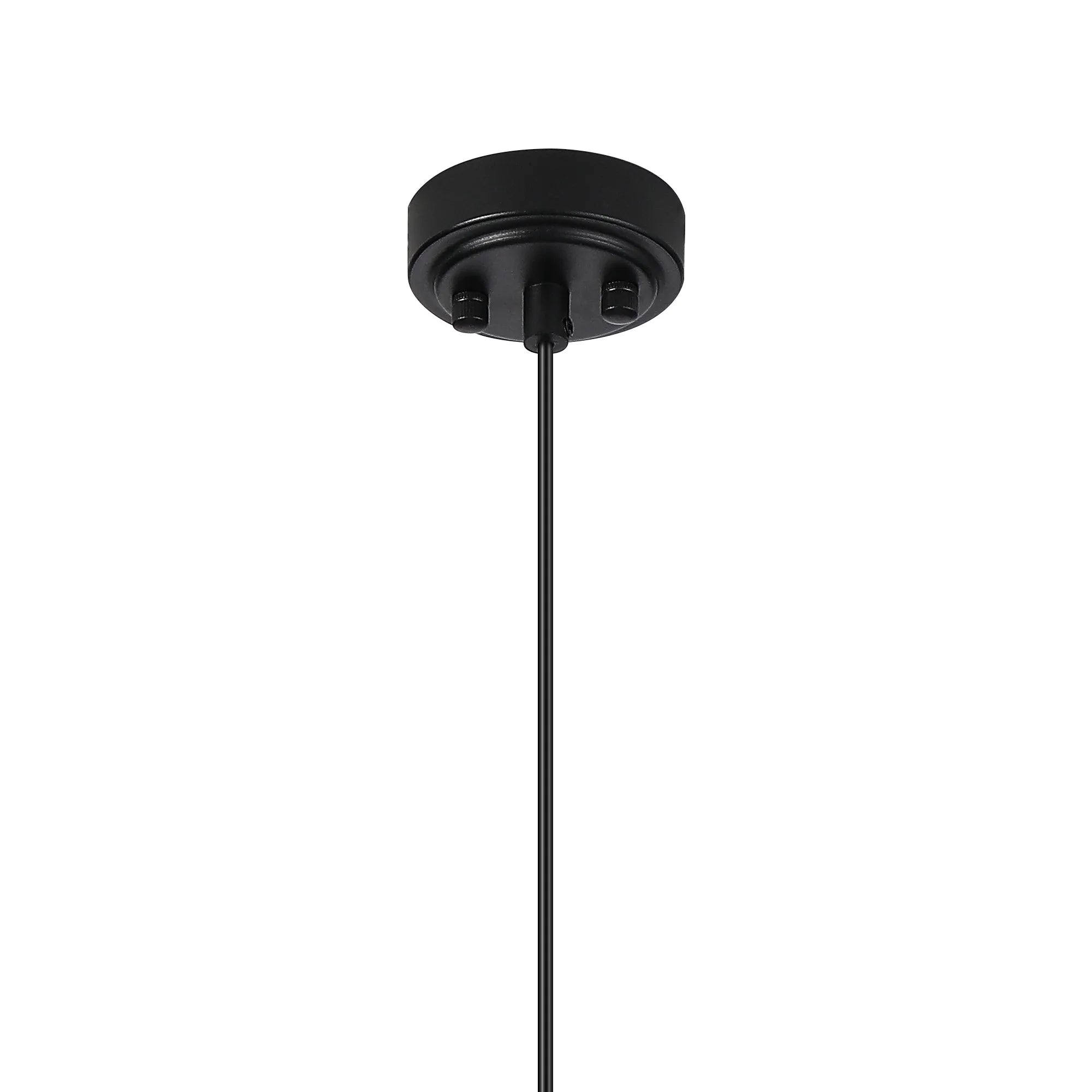 Dene Pendant 1 Light - IP44 Satin Black & Clear Waved Round Glass