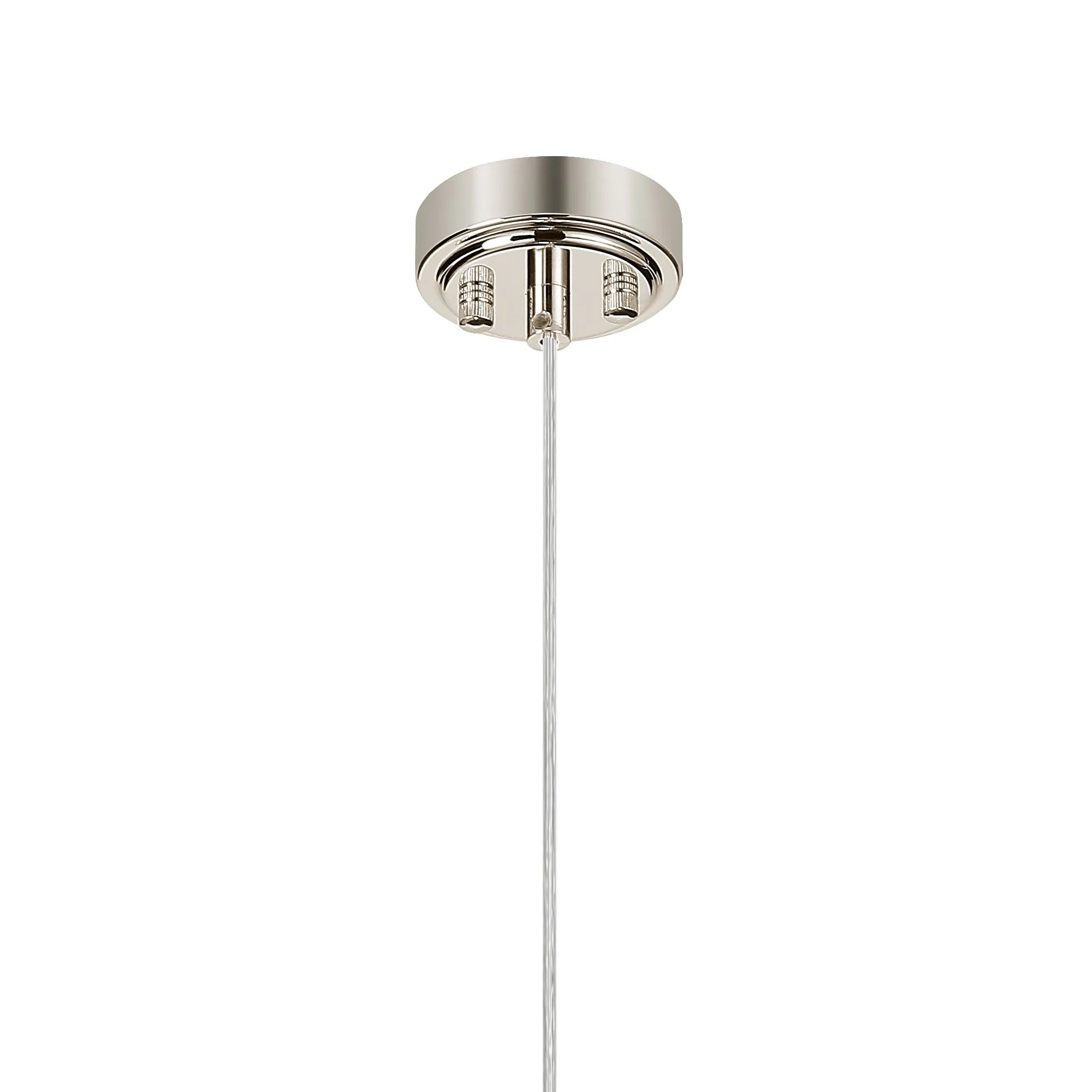 Dene Pendant 1 Light - IP44 Polished Nickel & Clear Ribbed Round Glass