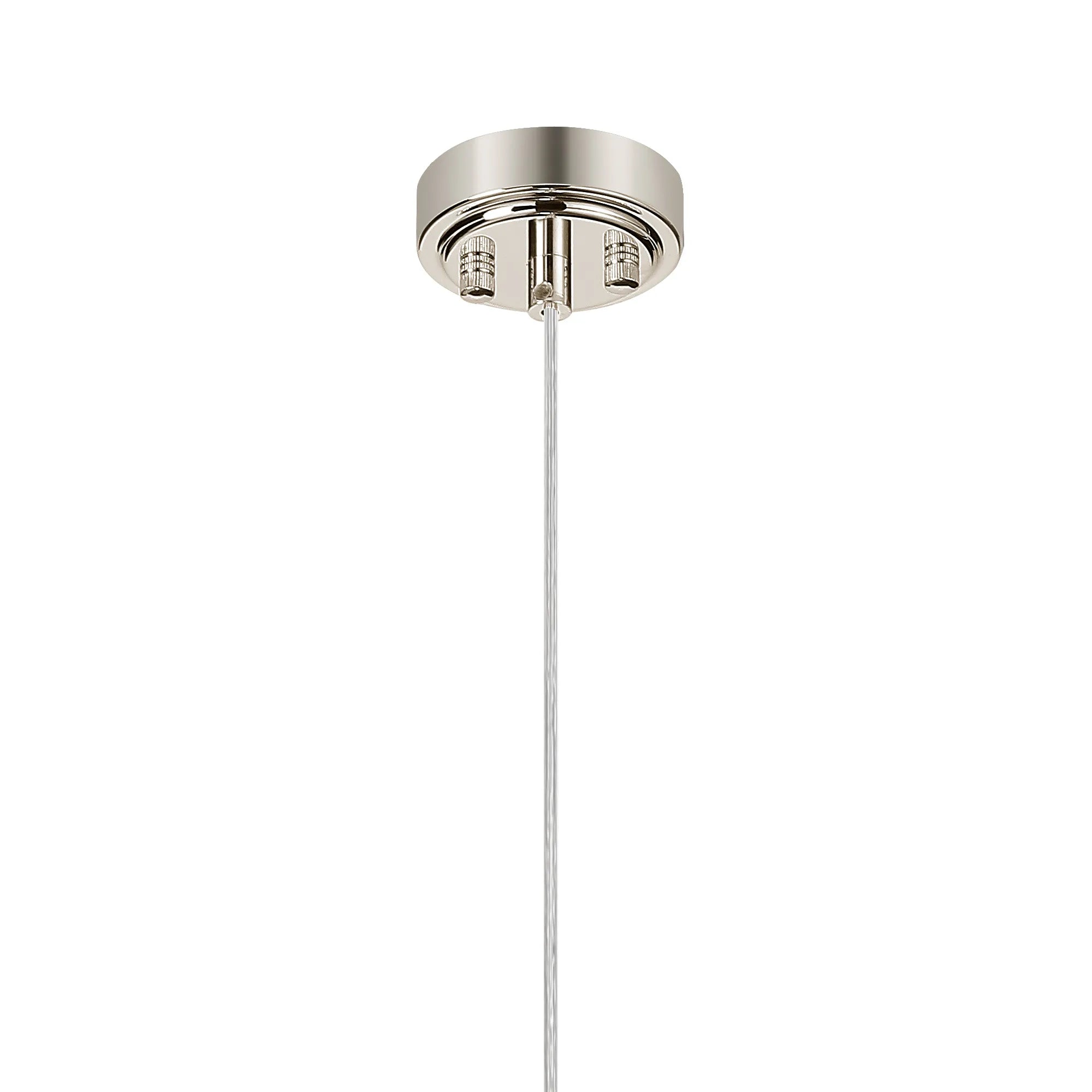 Dene Pendant 1 Light - IP44 Polished Nickel & Grey & White Round Marble Effect Glass