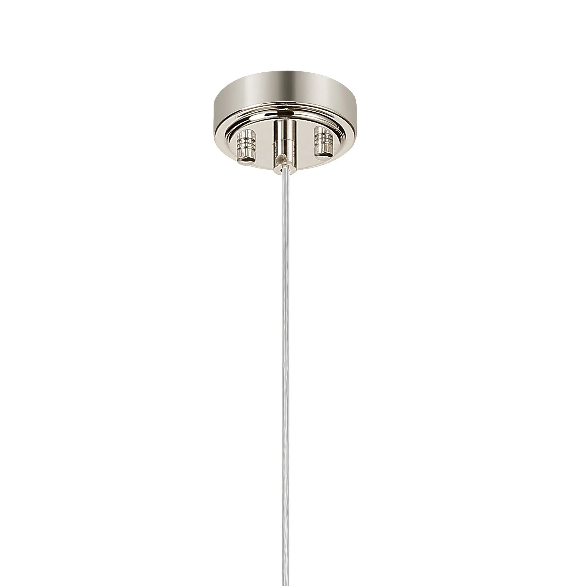 Dene Pendant 1 Light - IP44 Polished Nickel & Clear Dune Effect Round Glass
