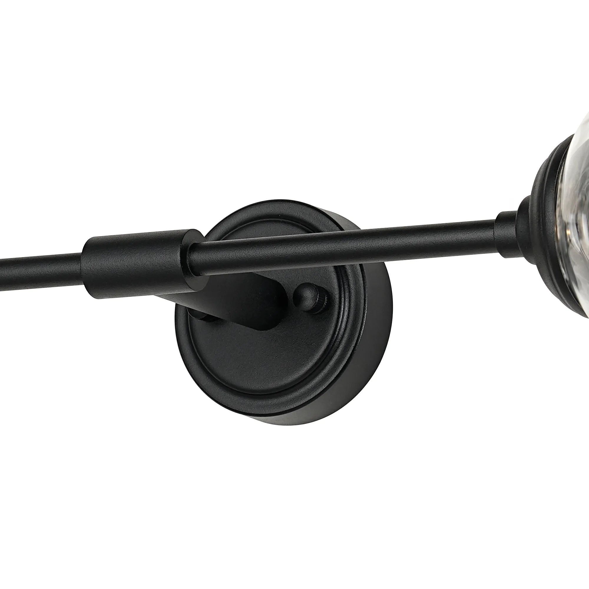 Dene Ceiling & Wall Light - Linear 2 Light - IP44 Satin Black & Glass Smooth Round Glass
