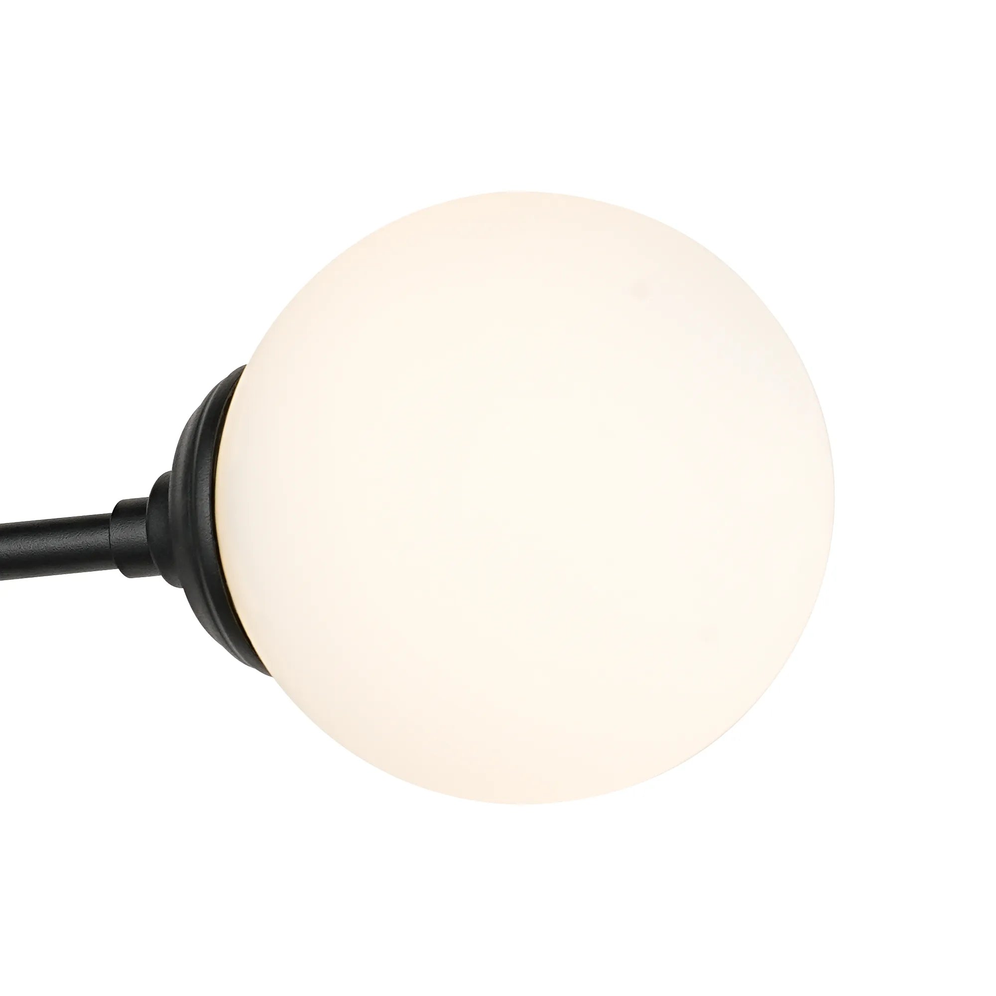 Dene Ceiling & Wall Light - Linear 2 Light - IP44 Satin Black & White Smooth Round Glass
