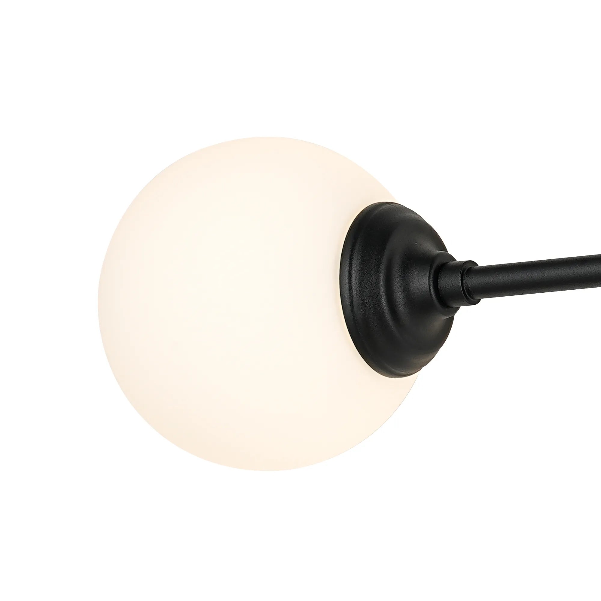 Dene Ceiling & Wall Light - Linear 2 Light - IP44 Satin Black & White Smooth Round Glass
