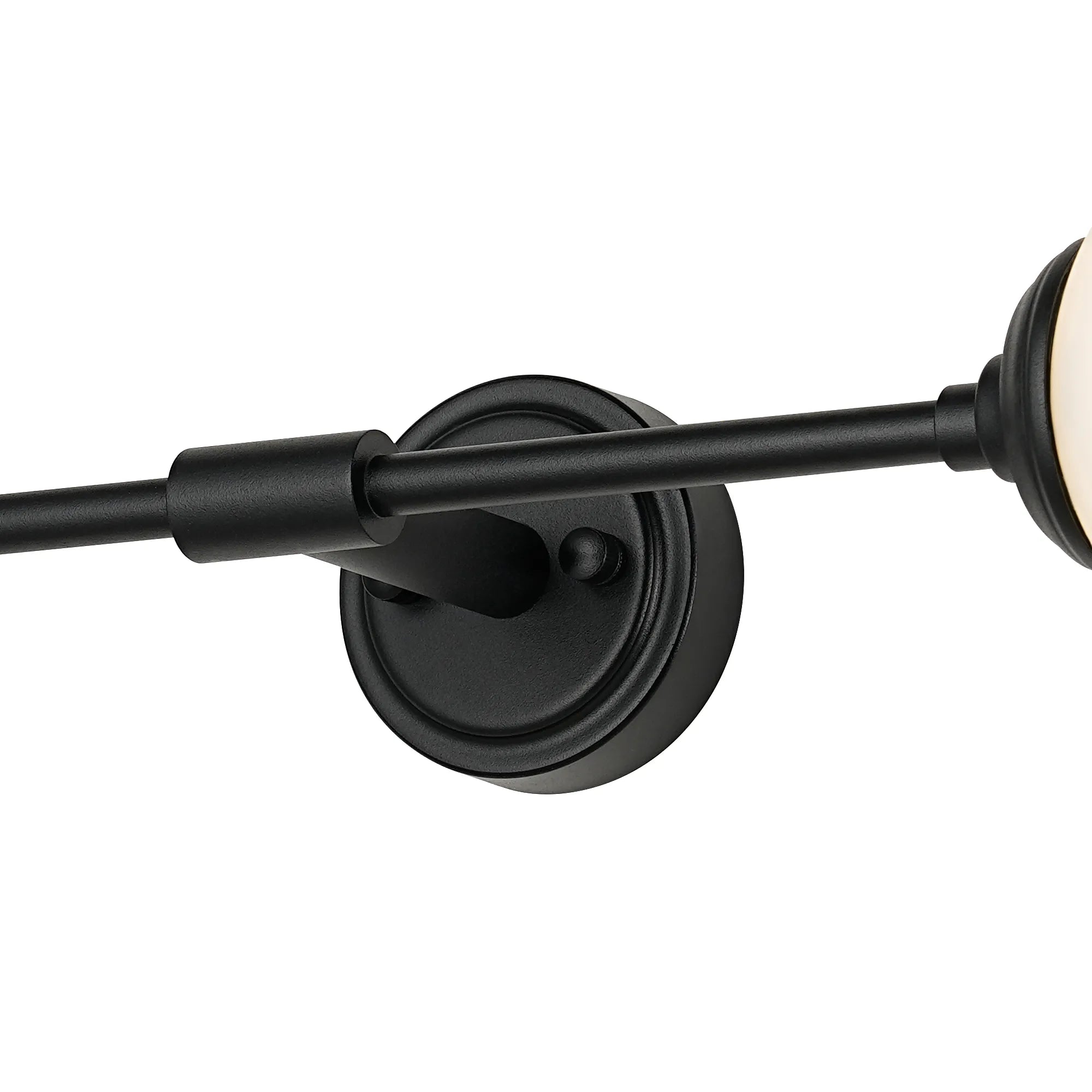 Dene Ceiling & Wall Light - Linear 2 Light - IP44 Satin Black & White Smooth Round Glass