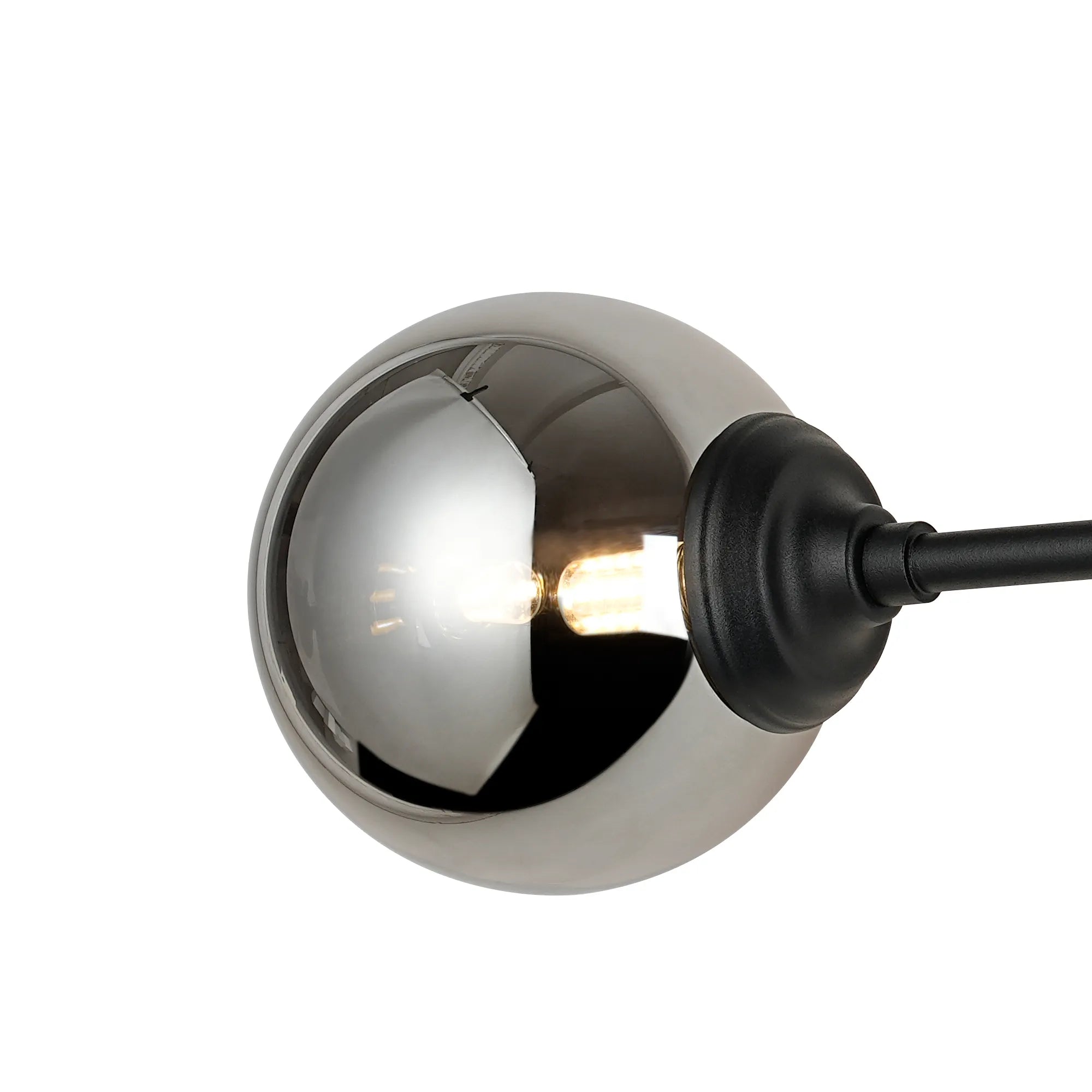 Dene Ceiling & Wall Light - Linear 2 Light - IP44 Satin Black & Glass Smooth Round Glass