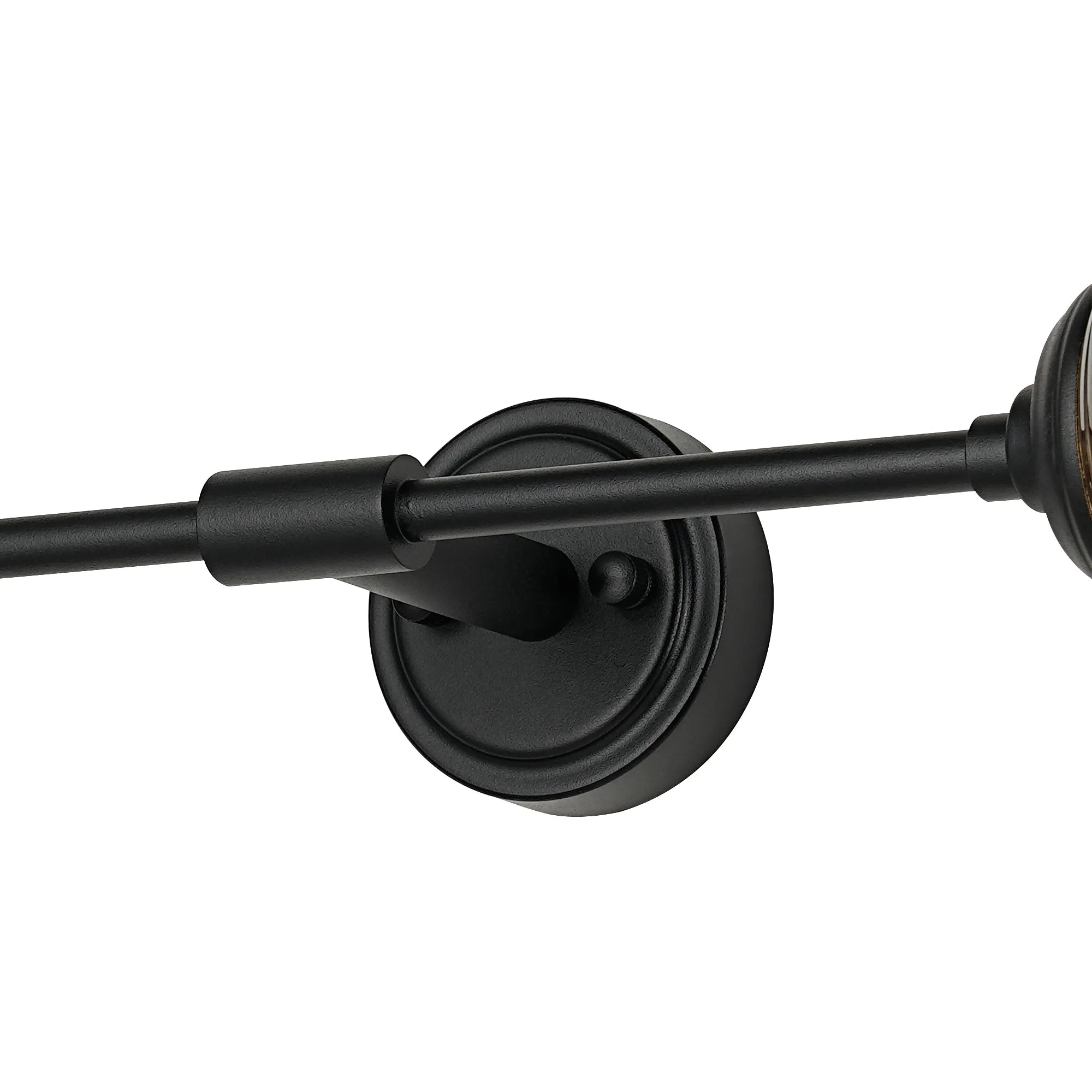 Dene Ceiling & Wall Light - Linear 2 Light - IP44 Satin Black & Glass Ribbed Round Glass