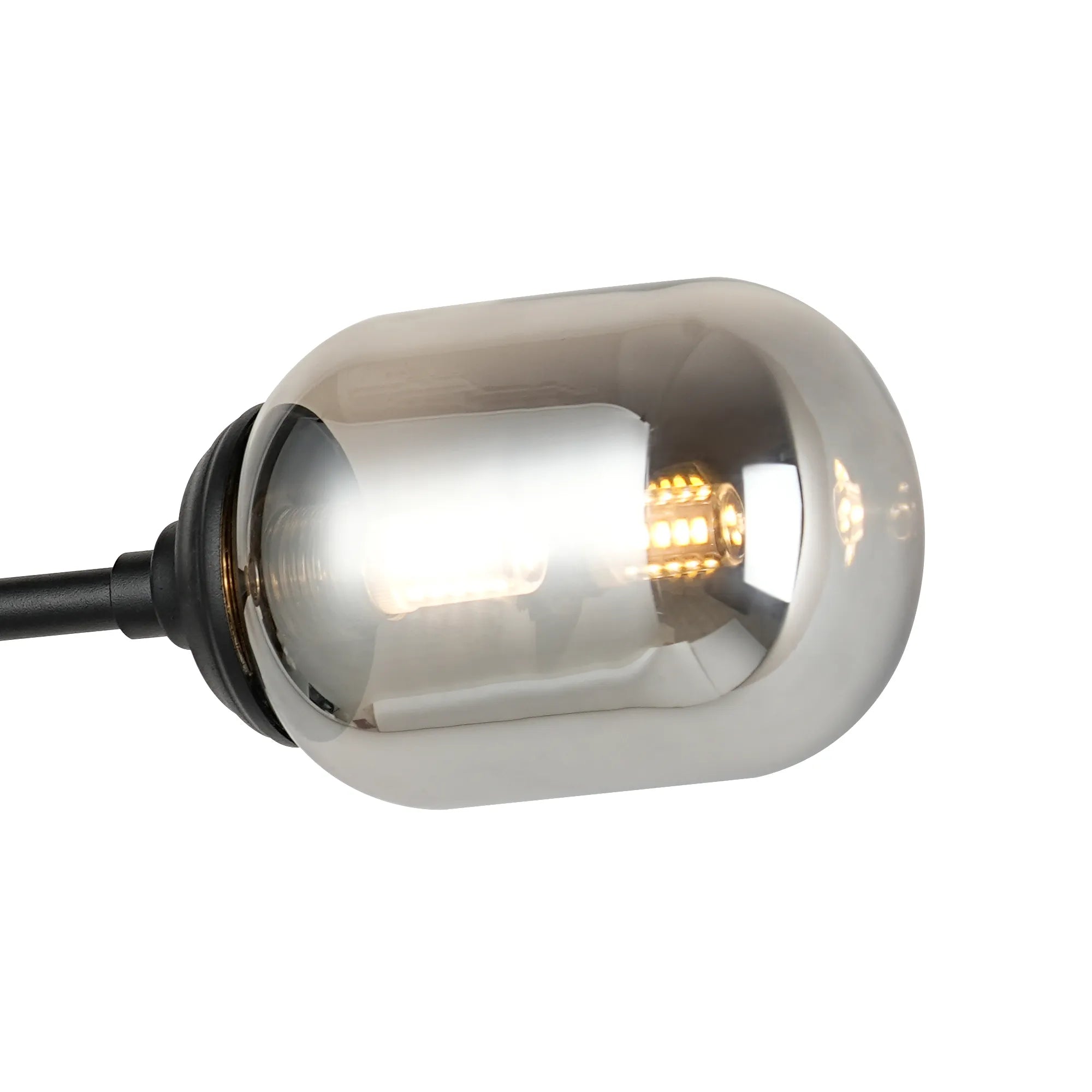 Dene Ceiling & Wall Light - Linear 2 Light - IP44 Satin Black & Glass Smooth Tubular Glass