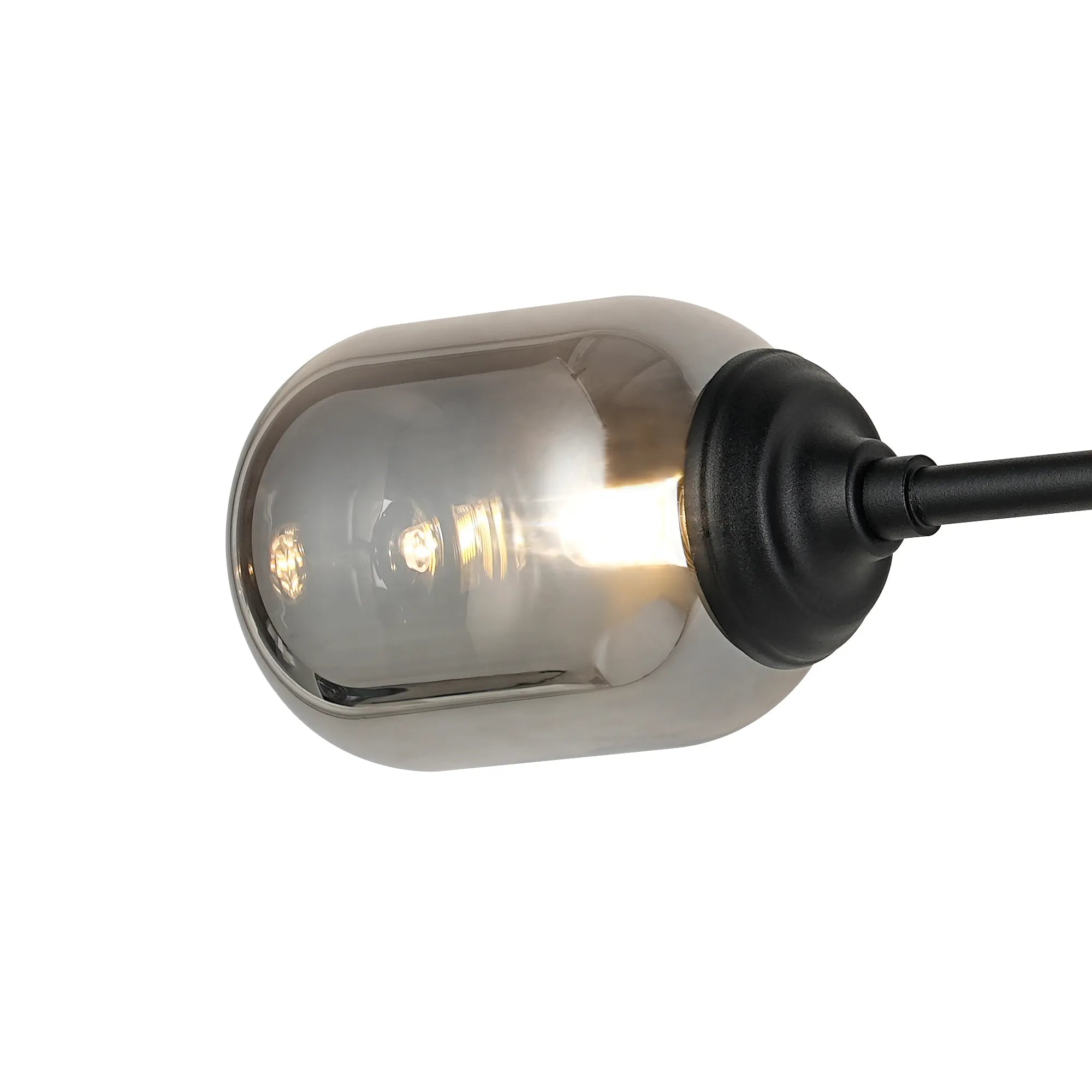 Dene Ceiling & Wall Light - Linear 2 Light - IP44 Satin Black & Glass Smooth Tubular Glass