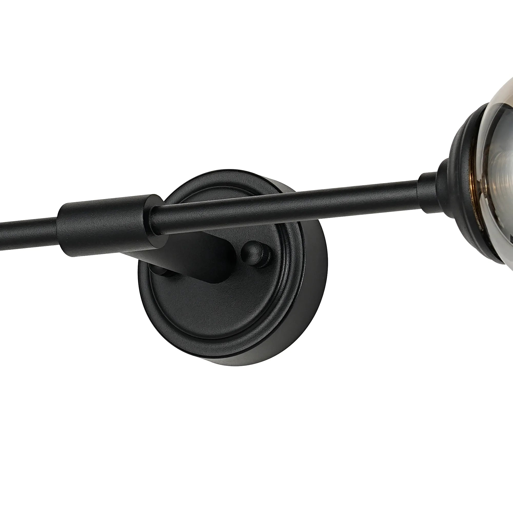 Dene Ceiling & Wall Light - Linear 2 Light - IP44 Satin Black & Glass Smooth Tubular Glass