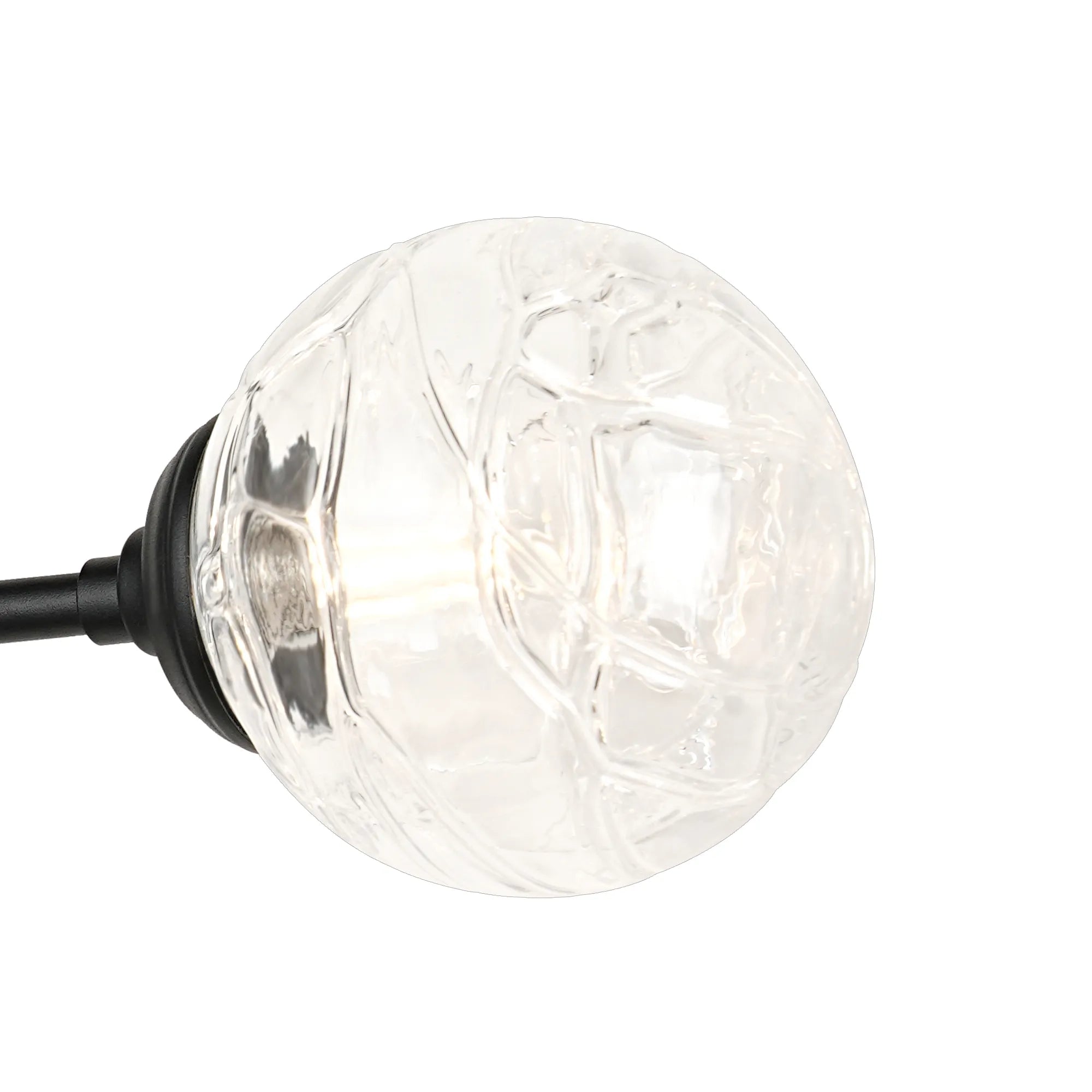 Dene Ceiling & Wall Light - Linear 2 Light - IP44 Satin Black & Glass Dune Effect Round Glass