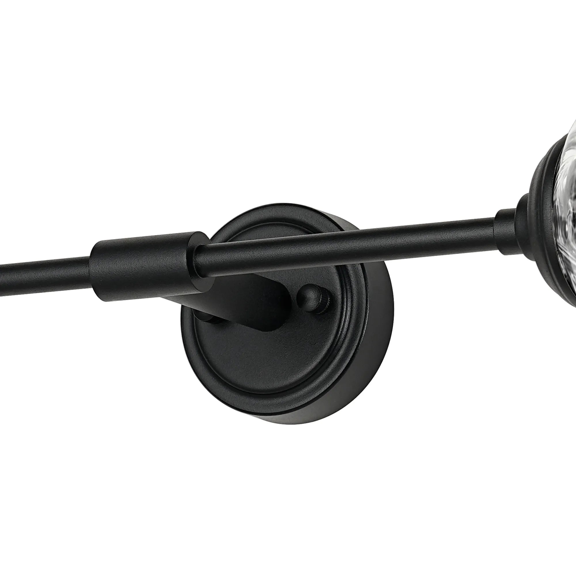 Dene Ceiling & Wall Light - Linear 2 Light - IP44 Satin Black & Glass Waved Round Glass