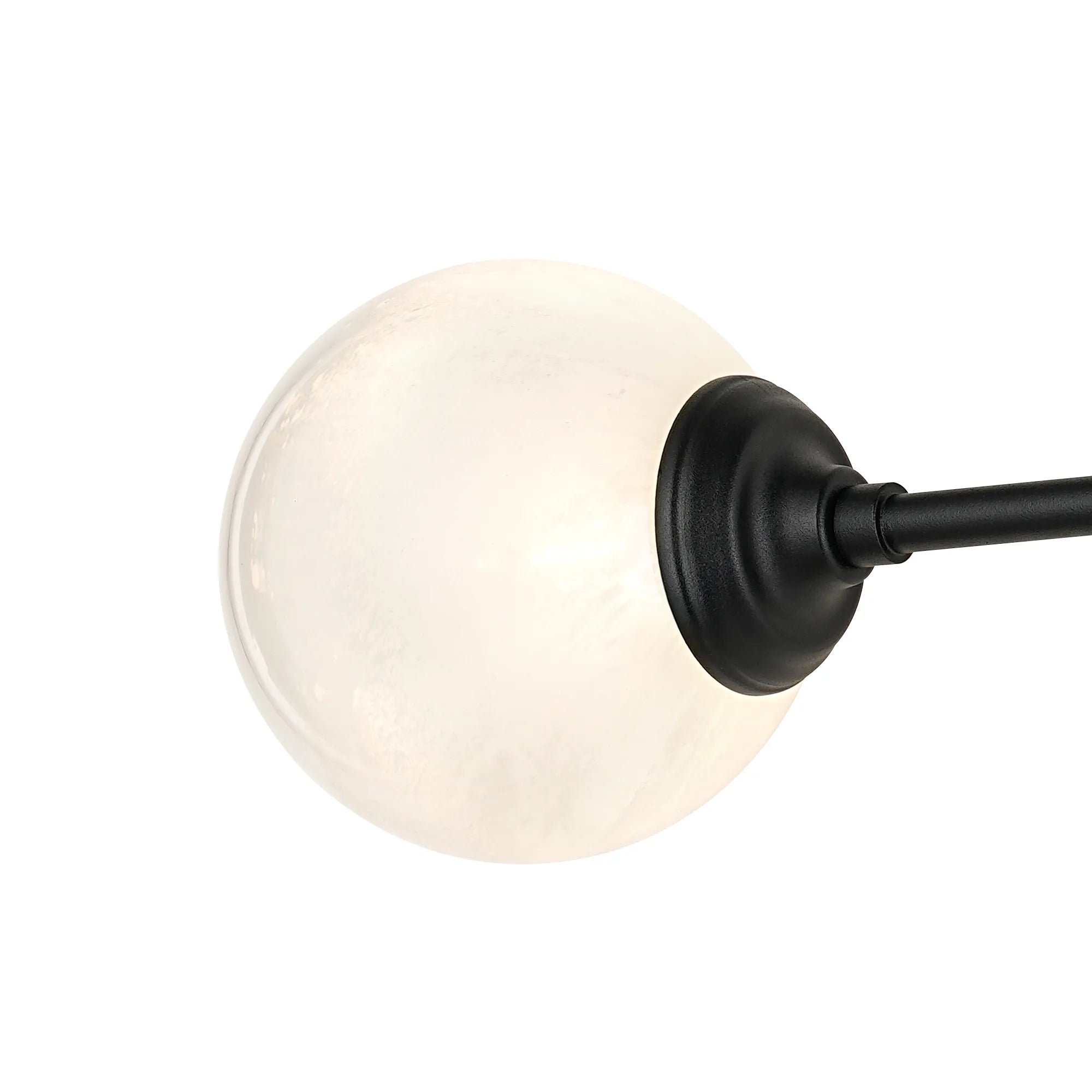 Dene Ceiling & Wall Light - Linear 2 Light - IP44 Satin Black & White Two-Tone Snow Specks Round Glass