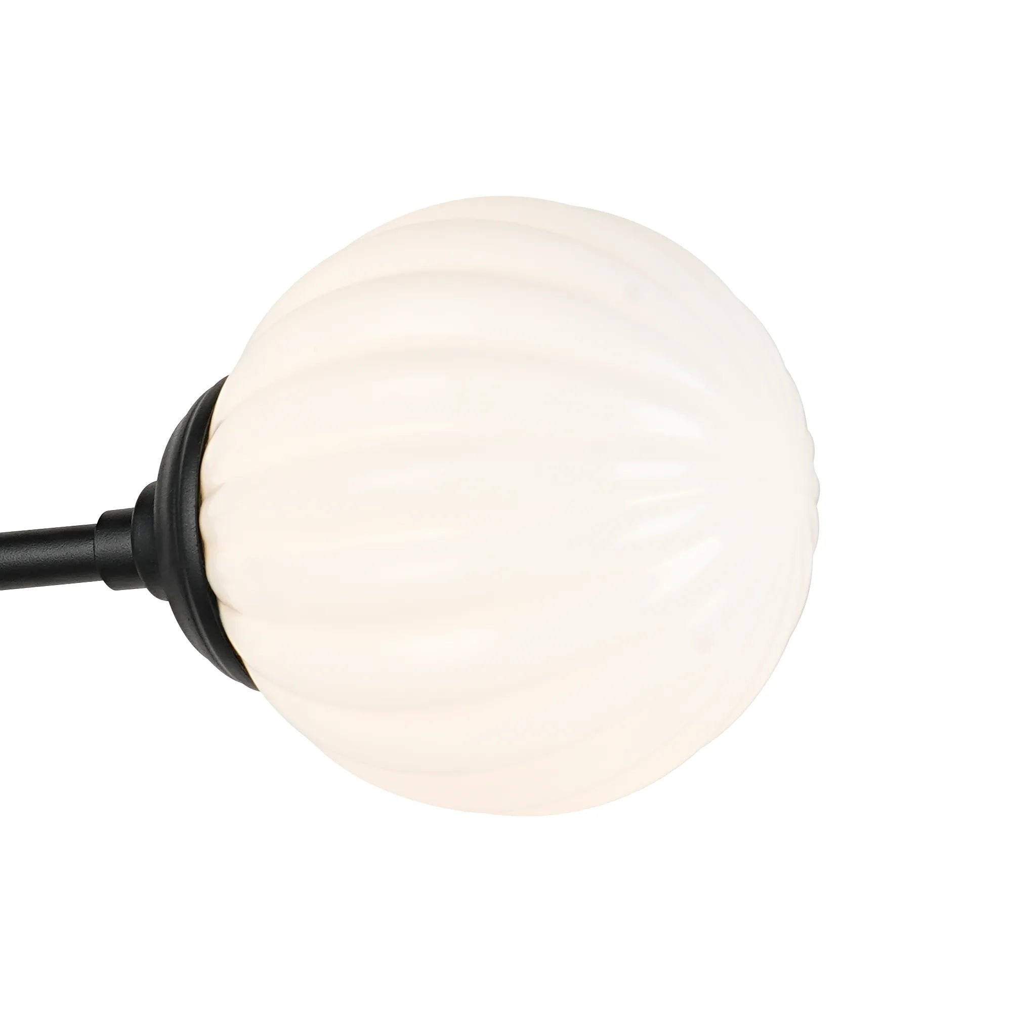 Dene Ceiling & Wall Light - Linear 2 Light - IP44 Satin Black & White Round Segment Glass