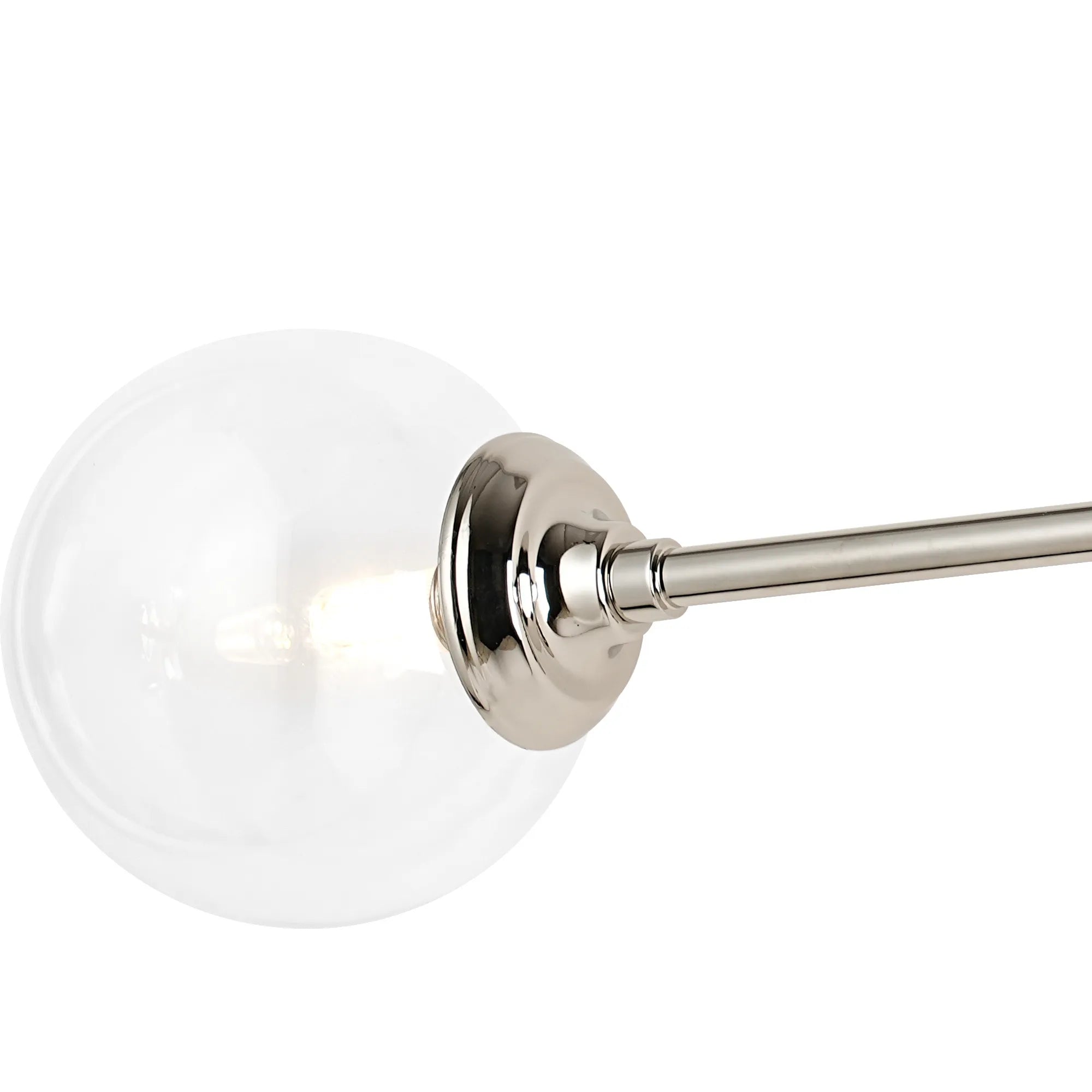 Dene Ceiling & Wall Light - Linear 2 Light - IP44 Nickel & Glass Smooth Round Glass