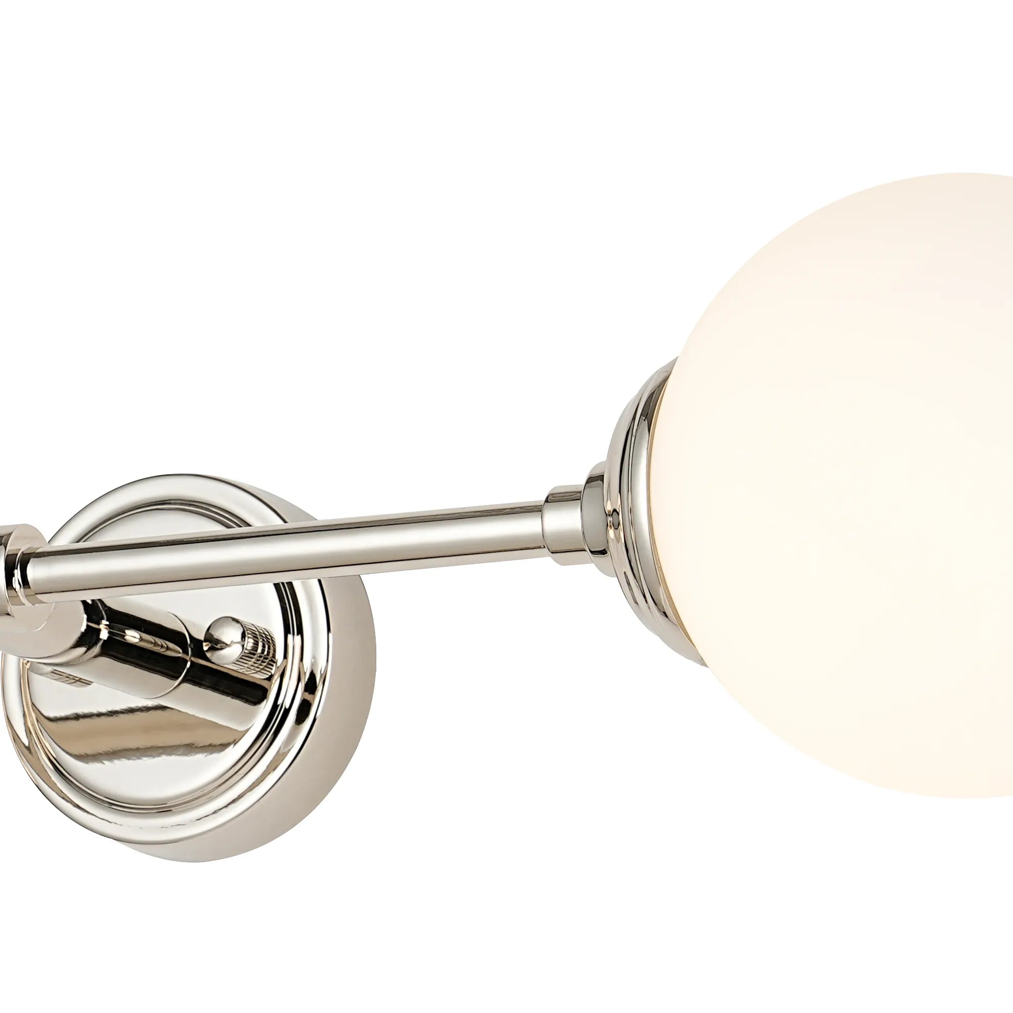 Dene Ceiling & Wall Light - Linear 2 Light - IP44 Nickel & White Smooth Round Glass