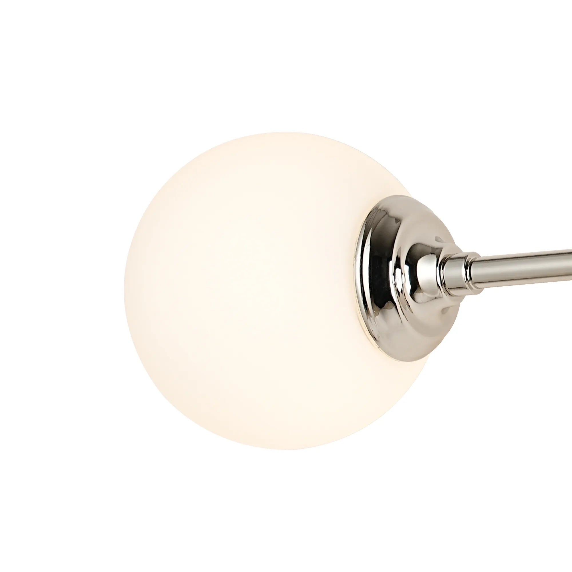 Dene Ceiling & Wall Light - Linear 2 Light - IP44 Nickel & White Smooth Round Glass