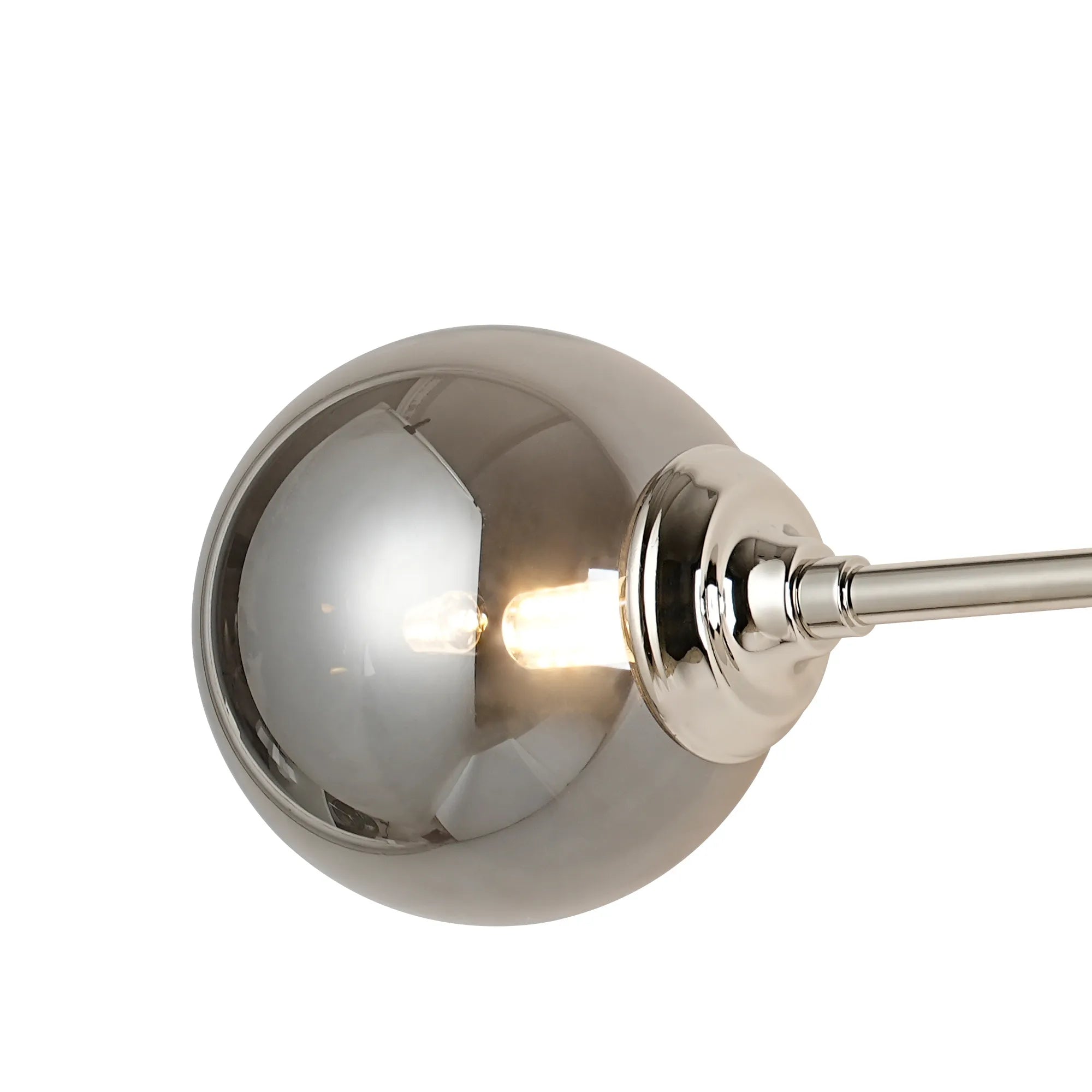 Dene Ceiling & Wall Light - Linear 2 Light - IP44 Nickel & Glass Smooth Round Glass