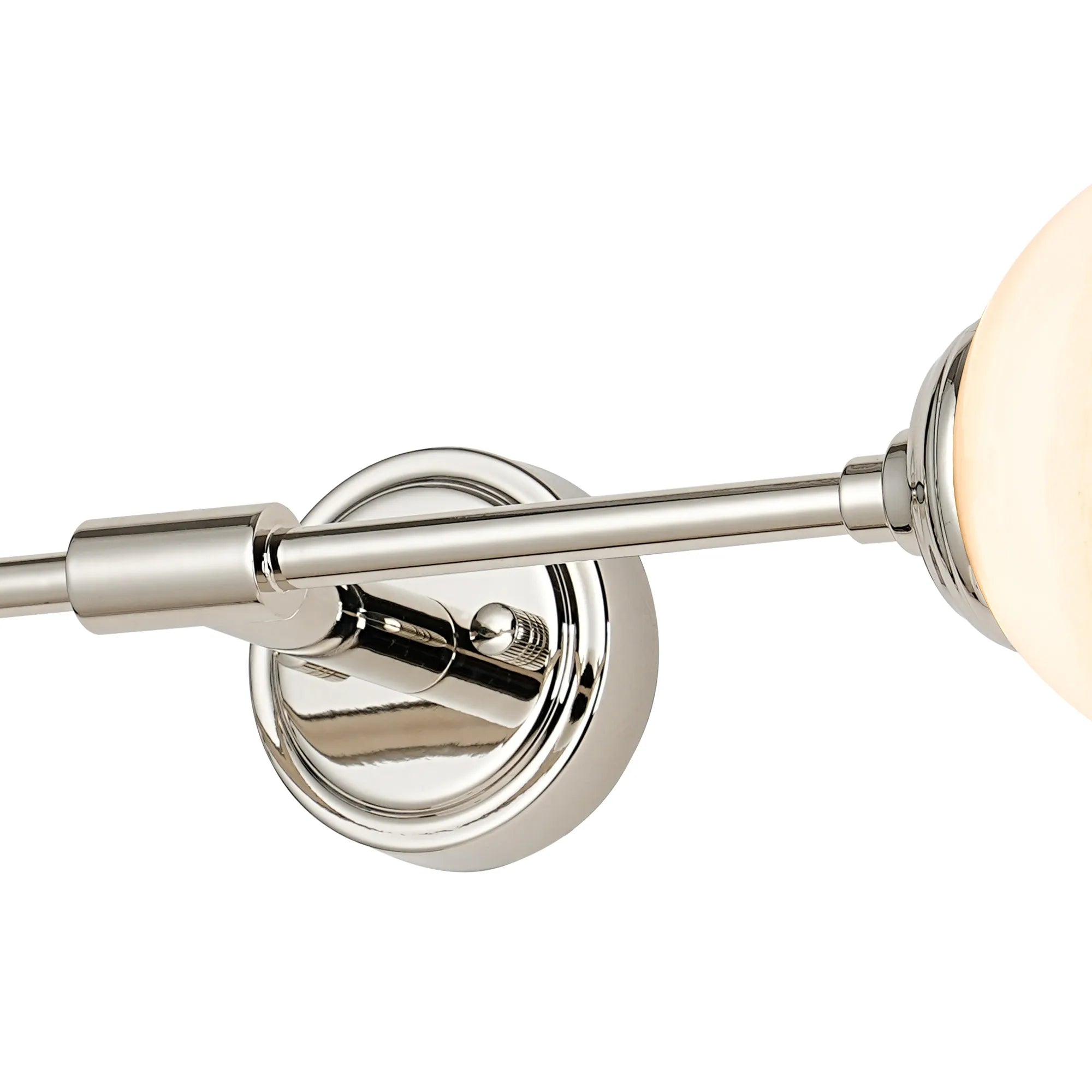 Dene Ceiling & Wall Light - Linear 2 Light - IP44 Nickel, Brown & White Round Marble Effect Glass