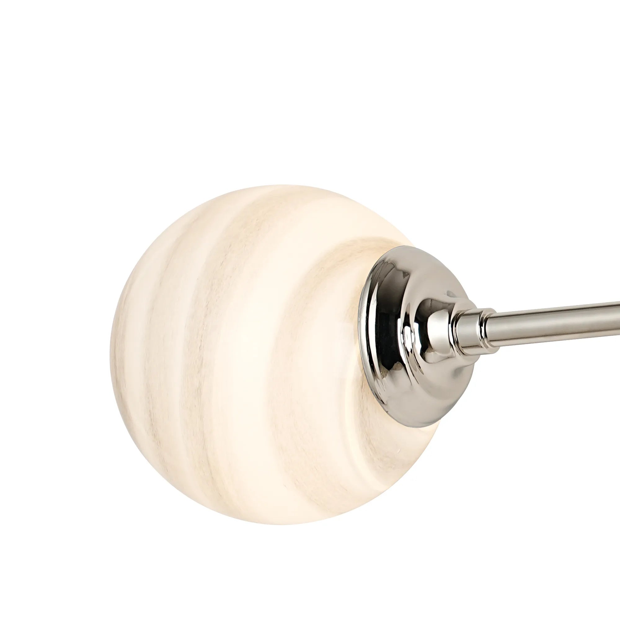Dene Ceiling & Wall Light - Linear 2 Light - IP44 Nickel, Grey & White Round Marble Effect Glass