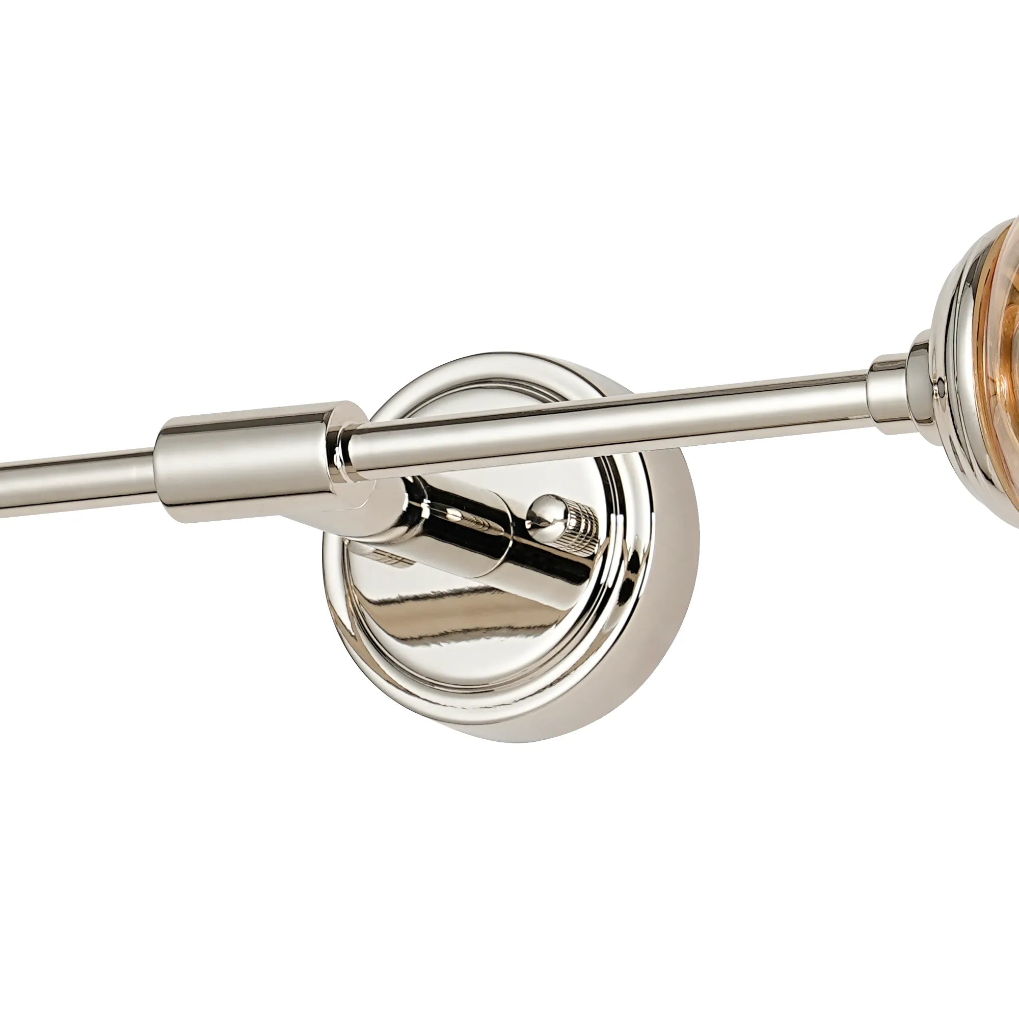 Dene Ceiling & Wall Light - Linear 2 Light - IP44 Nickel & Amber Smooth Tubular Glass