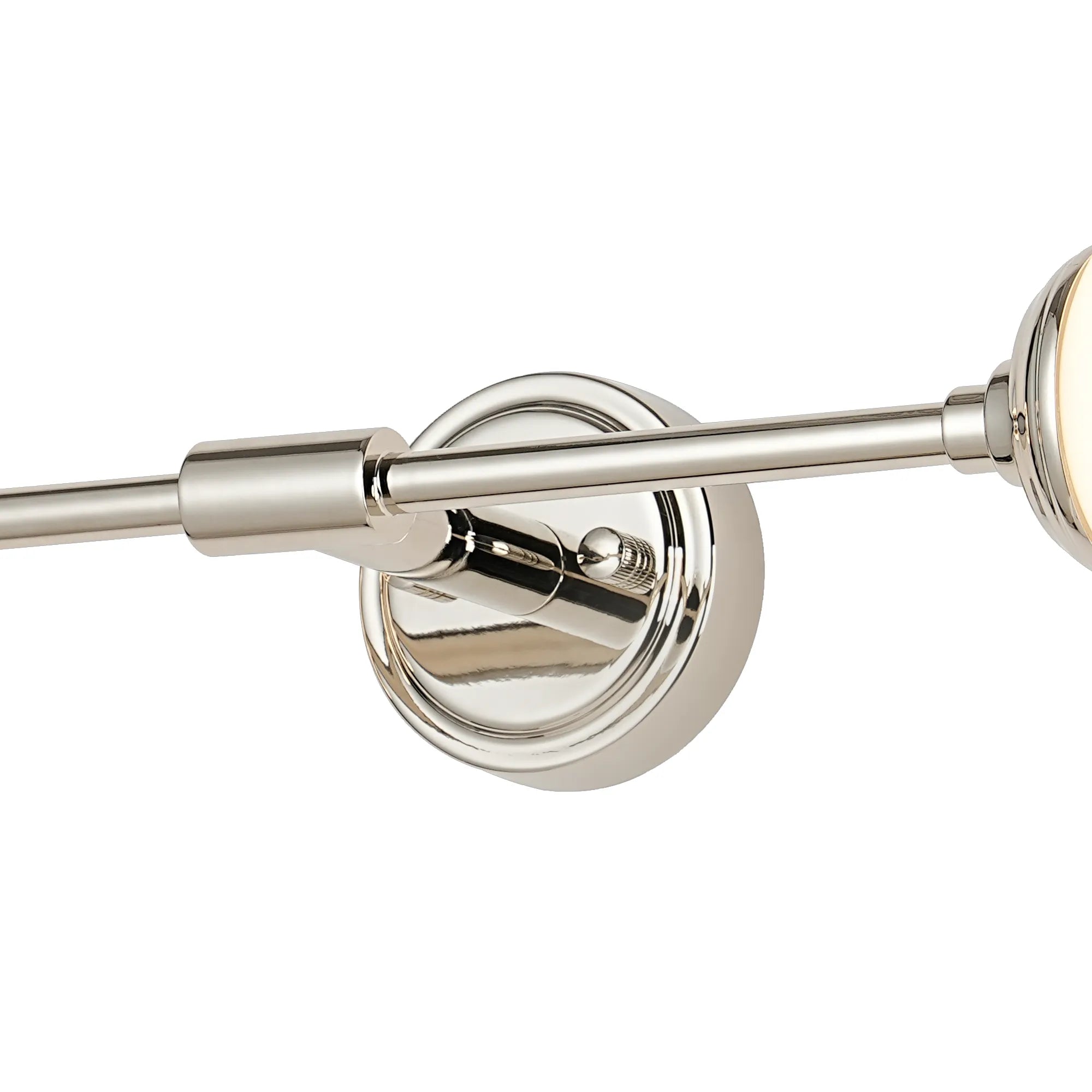 Dene Ceiling & Wall Light - Linear 2 Light - IP44 Nickel & White Smooth Tubular Glass