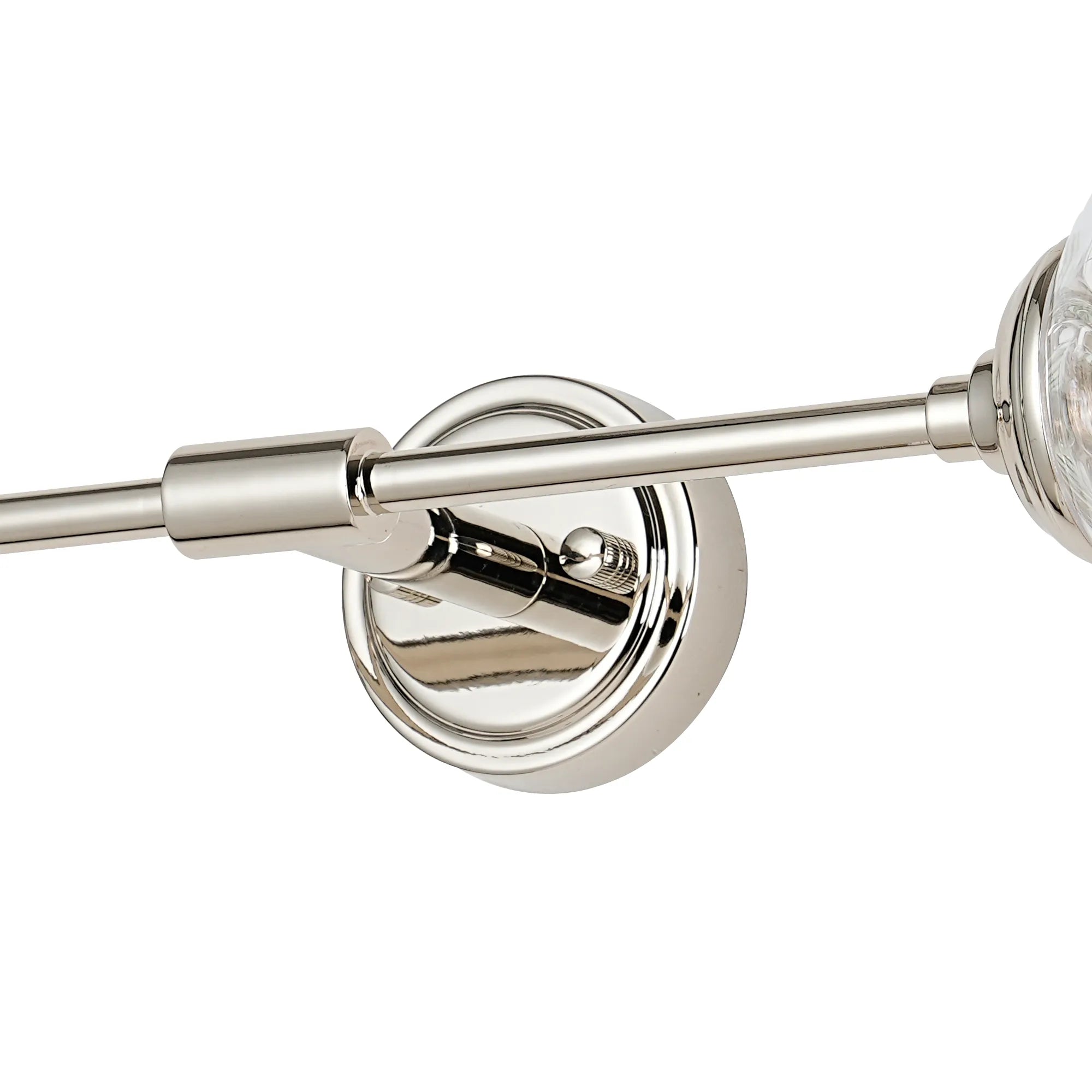 Dene Ceiling & Wall Light - Linear 2 Light - IP44 Nickel & Glass Waved Round Glass