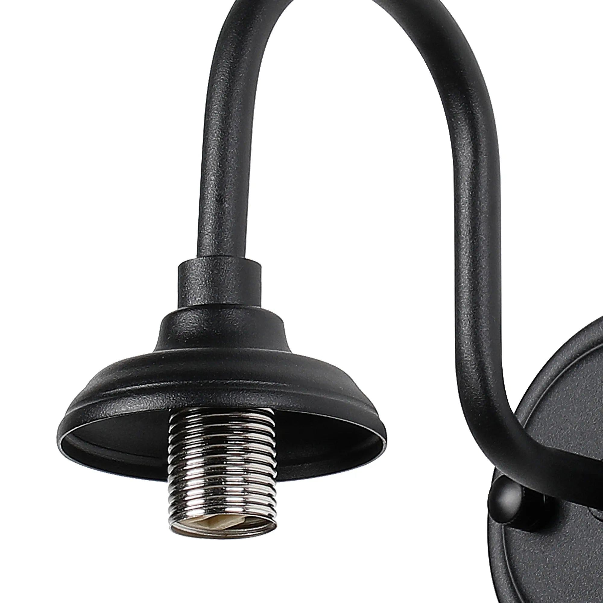 Dene Curved Arm Wall Light - Frame 1 Light - IP44 Satin Black