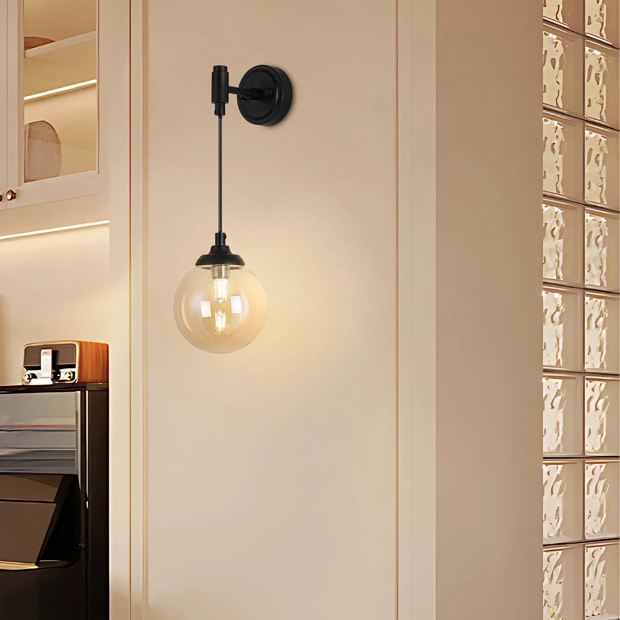 Dene Adjustable Wall Light - Frame 1 Light - IP44 Satin Black
