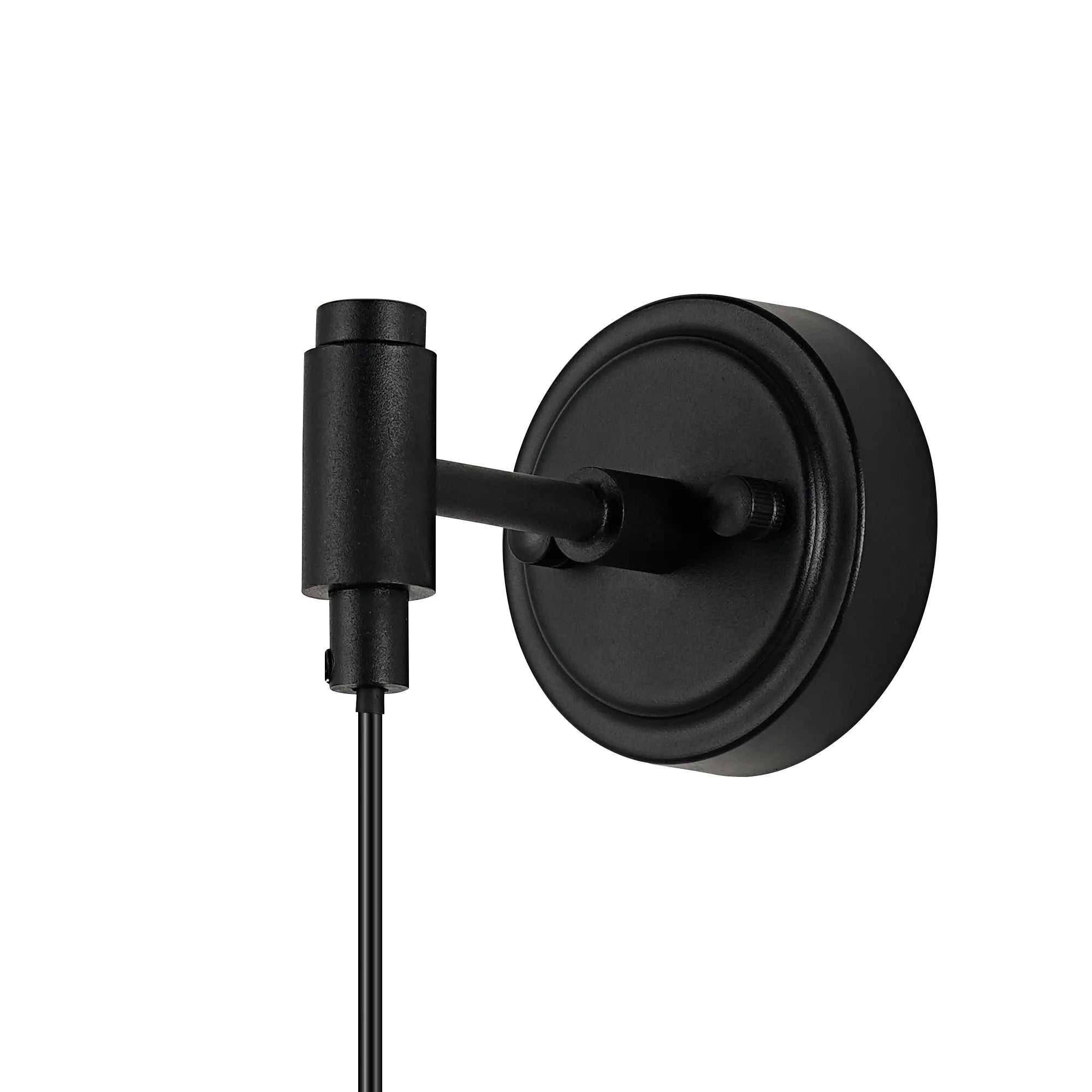 Dene Adjustable Single Wall Light IP44 - Satin Black & Amber Smooth Round Glass