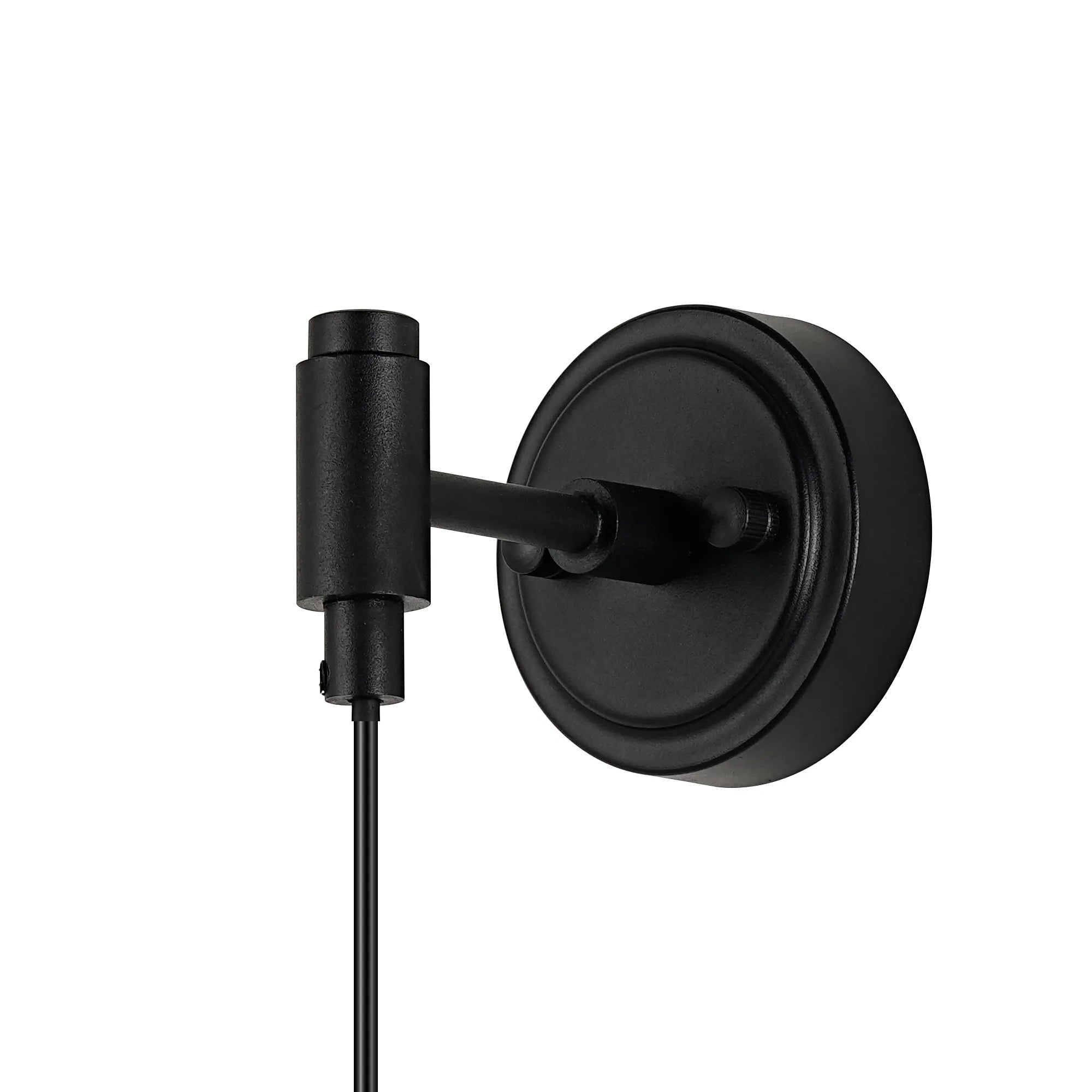 Dene Adjustable Single Wall Light IP44 - Satin Black & Smoke Smooth Round Glass